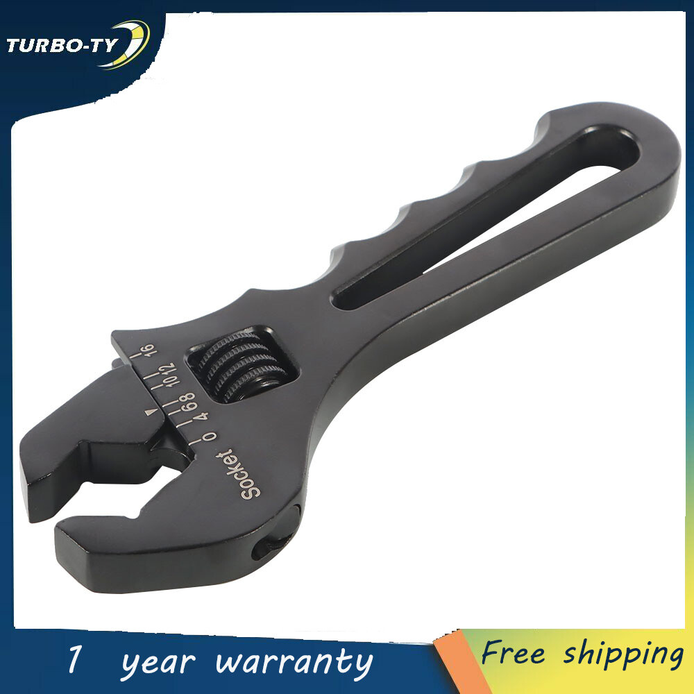 Black Adjustable Wrench Aluminum Tool Spanner for Hose End Fitting 3AN-16AN