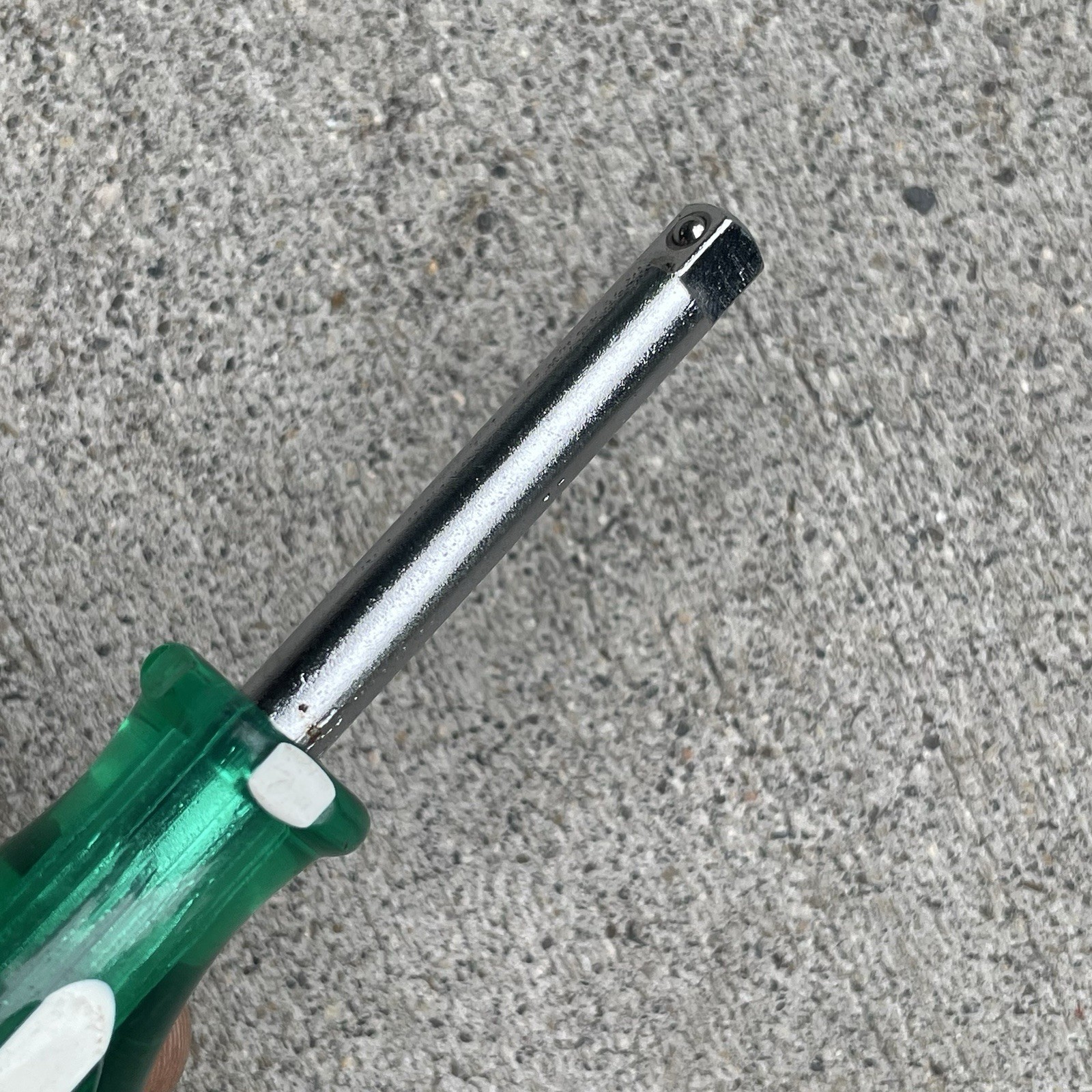 Vtg SK Tools 1/4″ Drive Green & White Spinner Acetate Handle Driver #40954