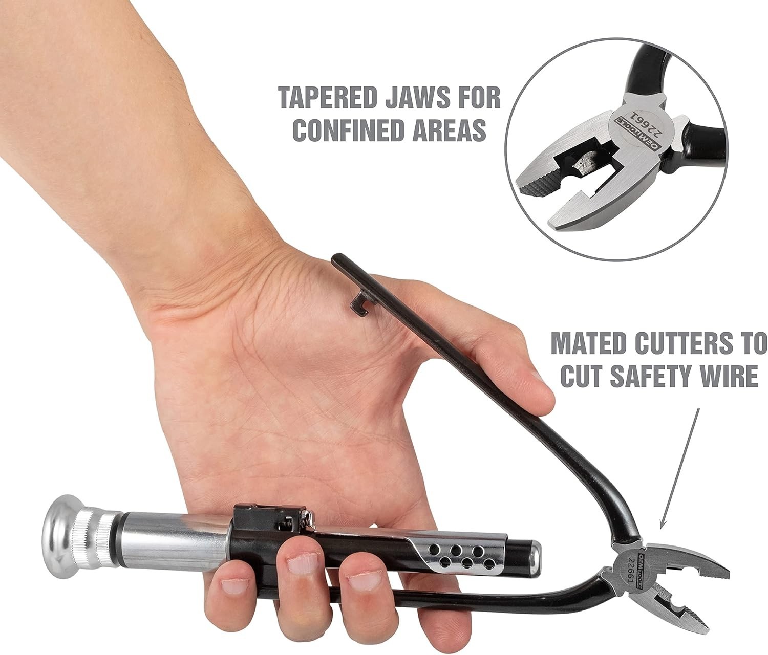 Durable 6-Inch Safety Wire Pliers: Reversible Action, Locking Buckle, Steel Wire