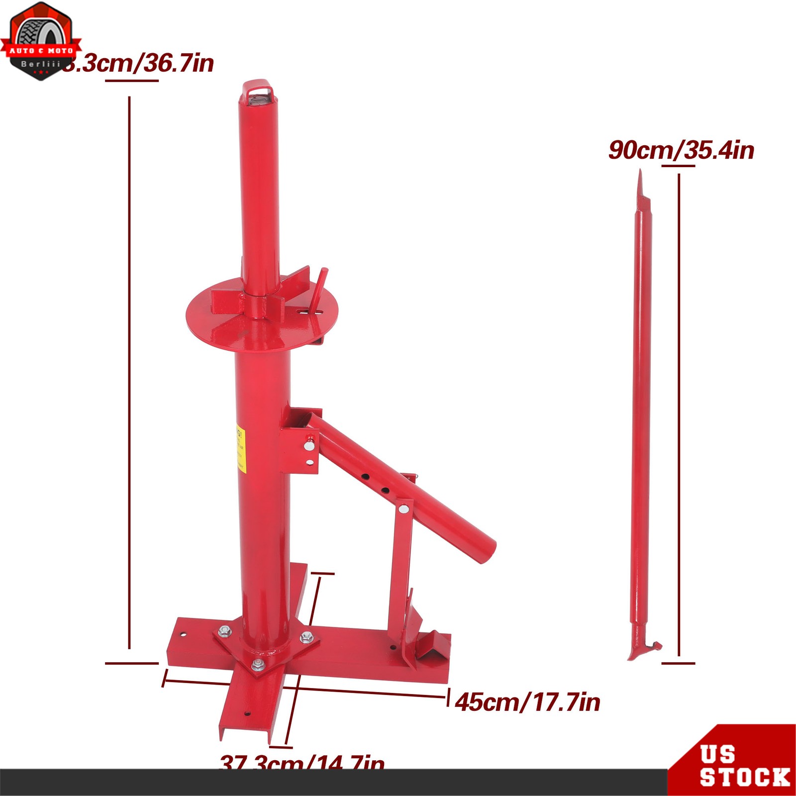 Portable Hand Bead Breaker Mounting Tool 8″ to 16″ Tires Manual Tire Changer Red