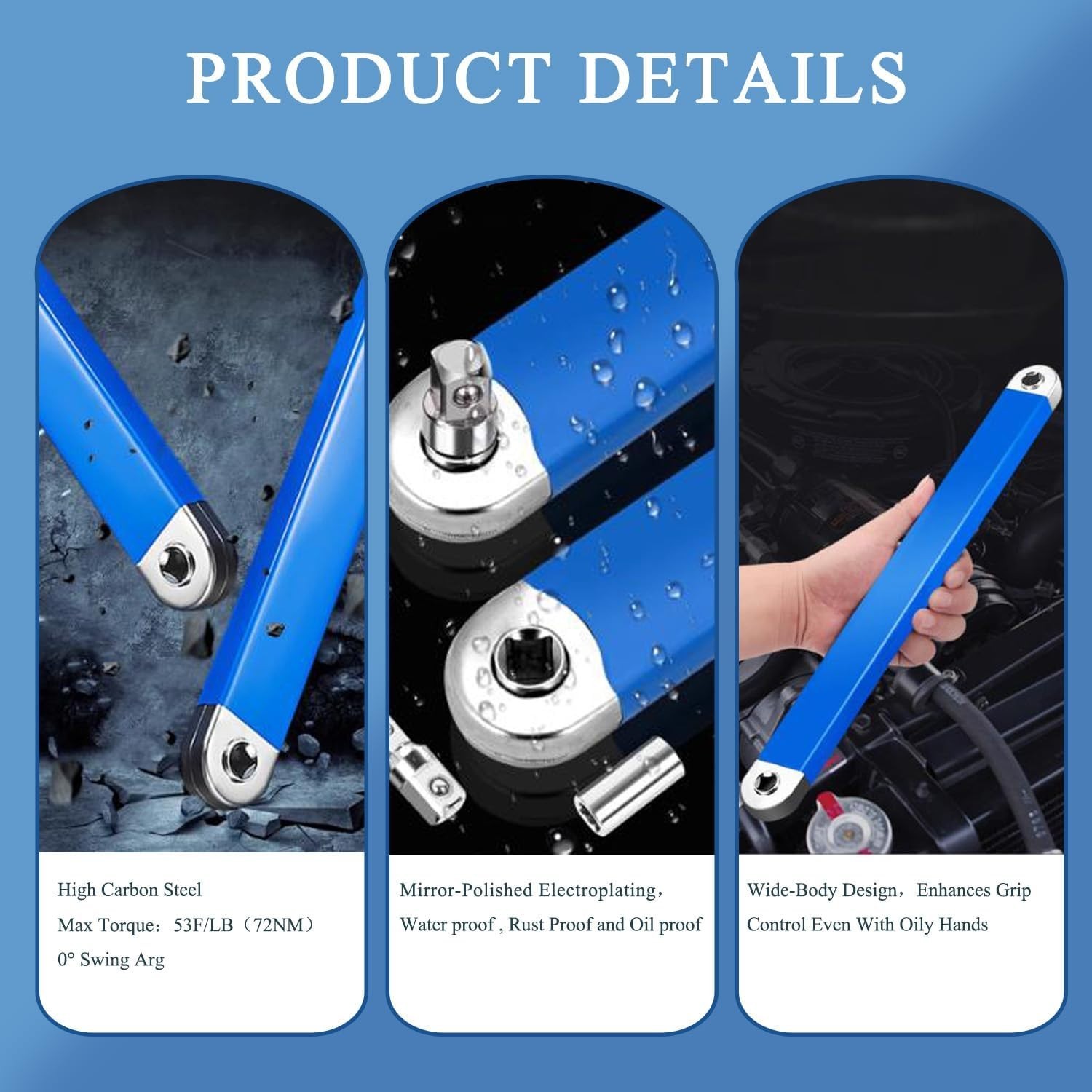 Universal 15.4-Inch Extension Wrench Set for Automotive Repairs in Tight Spaces