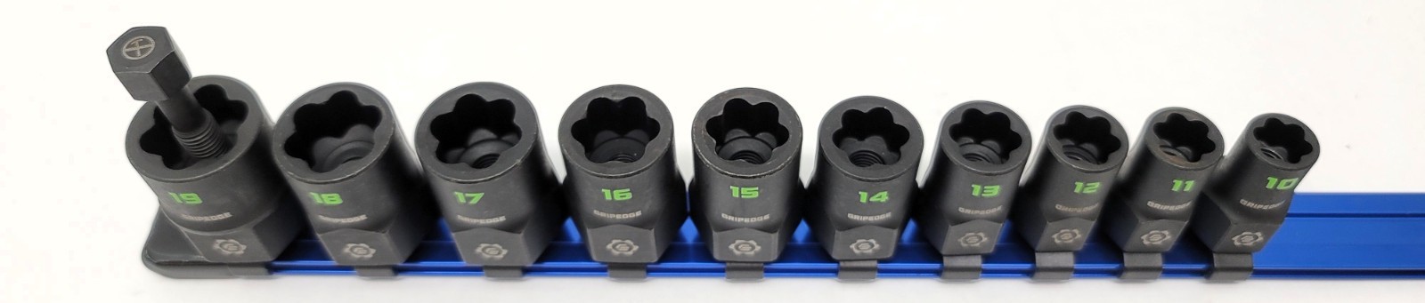 GRIPEDGE Tools / 10-PC – 3/8» Drive Metric RPT Socket Extractor Set / Sizes 10