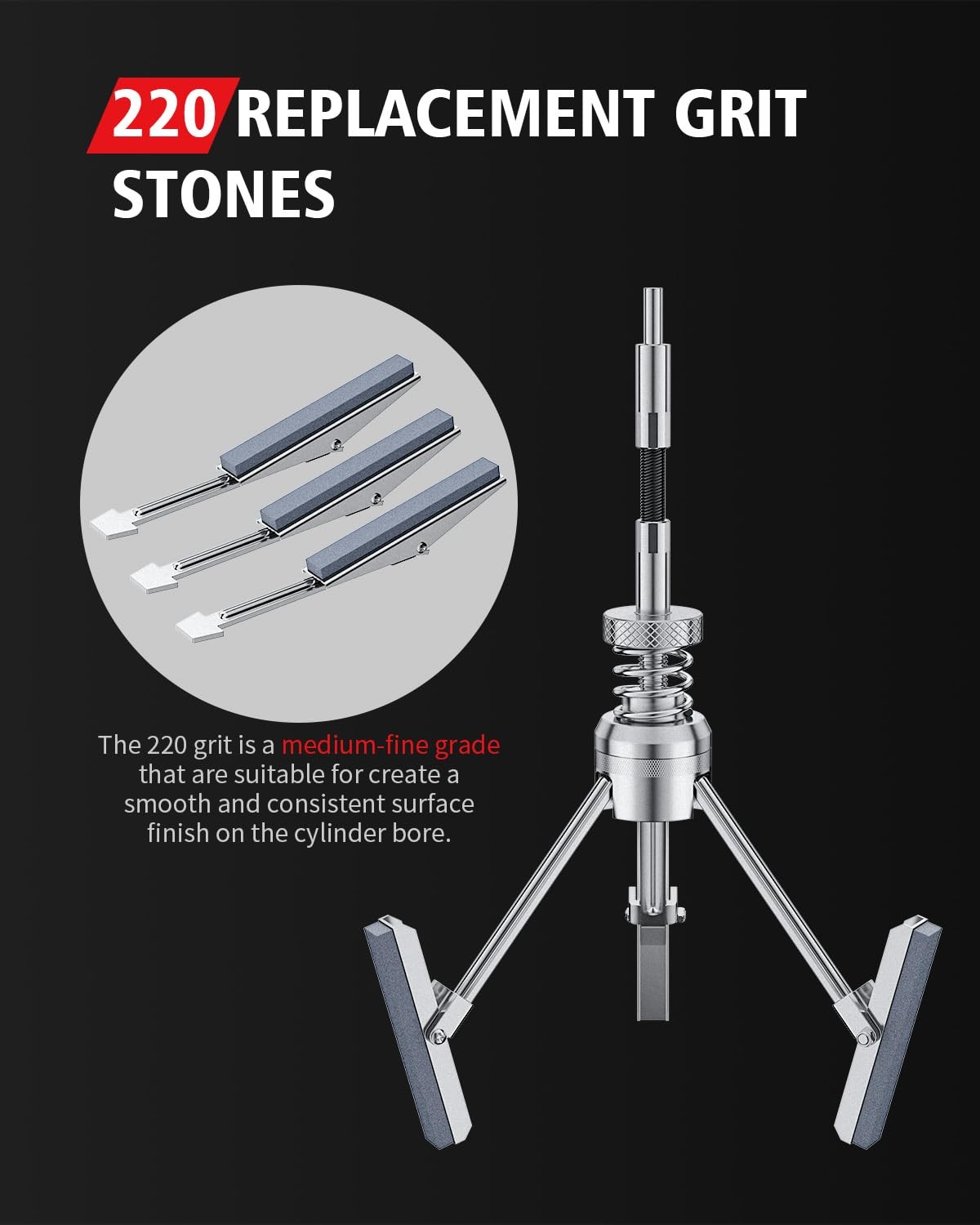 Cylinder Hone Tool Set with Tool Box, Adjustable Engine Cylinder Honing Tool