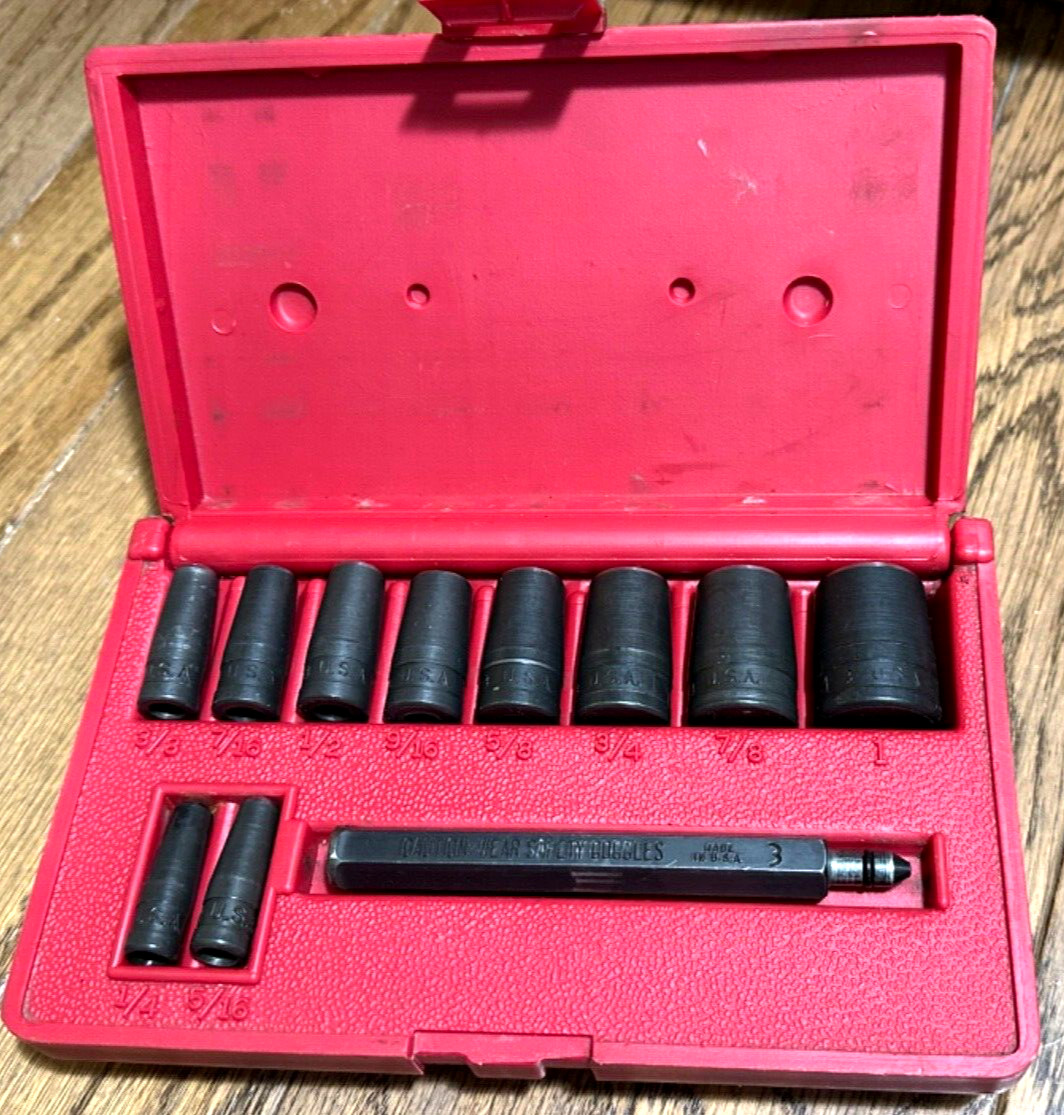 🇺🇸 MAC Tools Gasket Making Cutter Hole Punch Set 1/4 – 1″ SAE Red Case lot