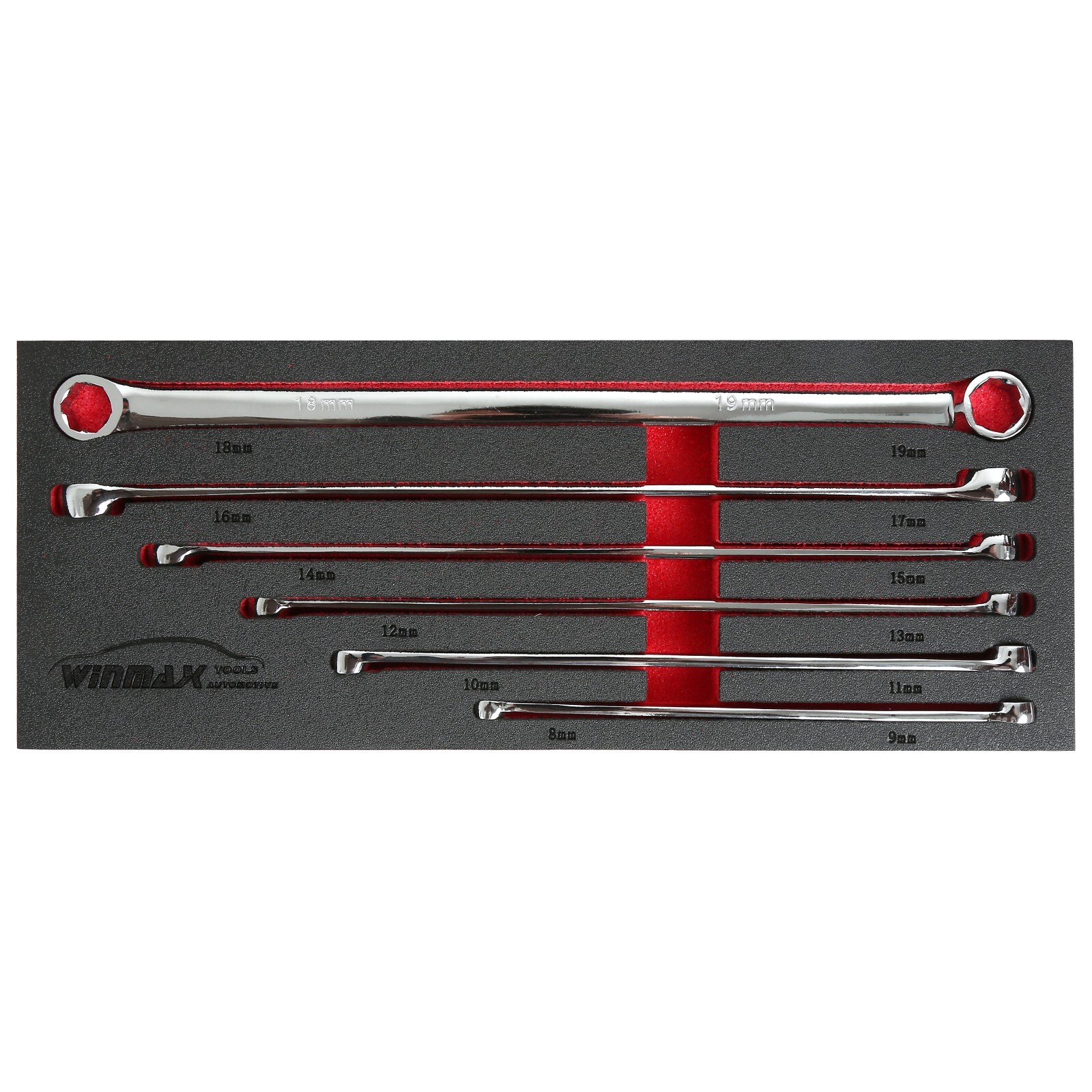 6 PC Metric Extra Long Box End Wrench Set 12-Point Aviation Spanner 8 mm – 19 mm