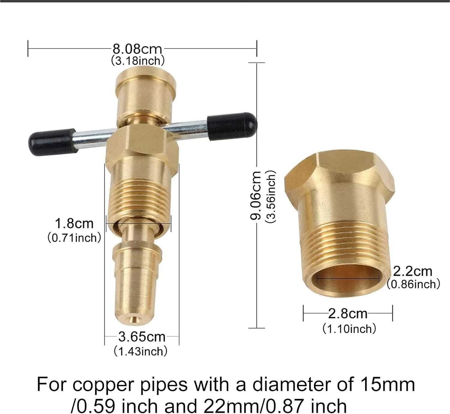 Brass Pipe Olive Fitting Thread Remover 1/2» & 3/4» Ferrule Sleeve Puller Tool