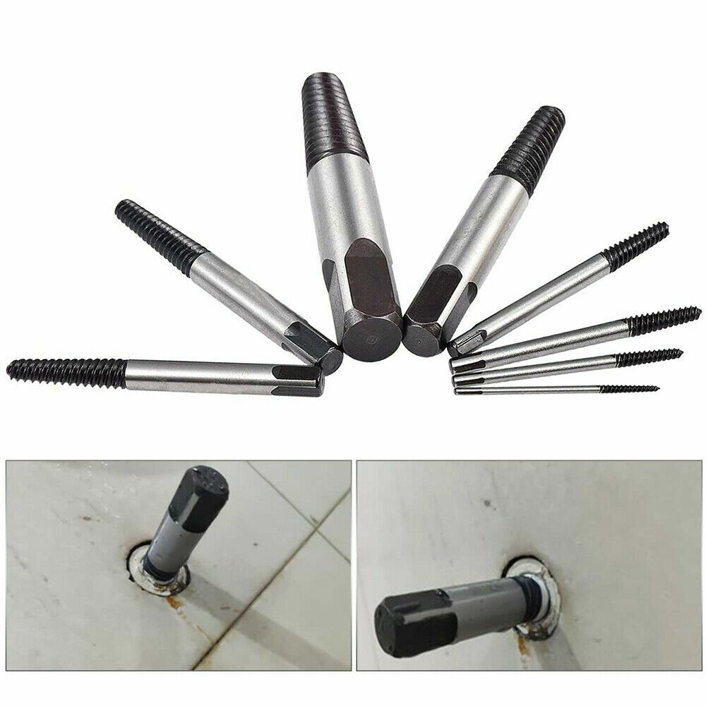 8 Pcs Screw Extractor Set Made of Carbon Steel Damaged Screw Broken Bolt Water