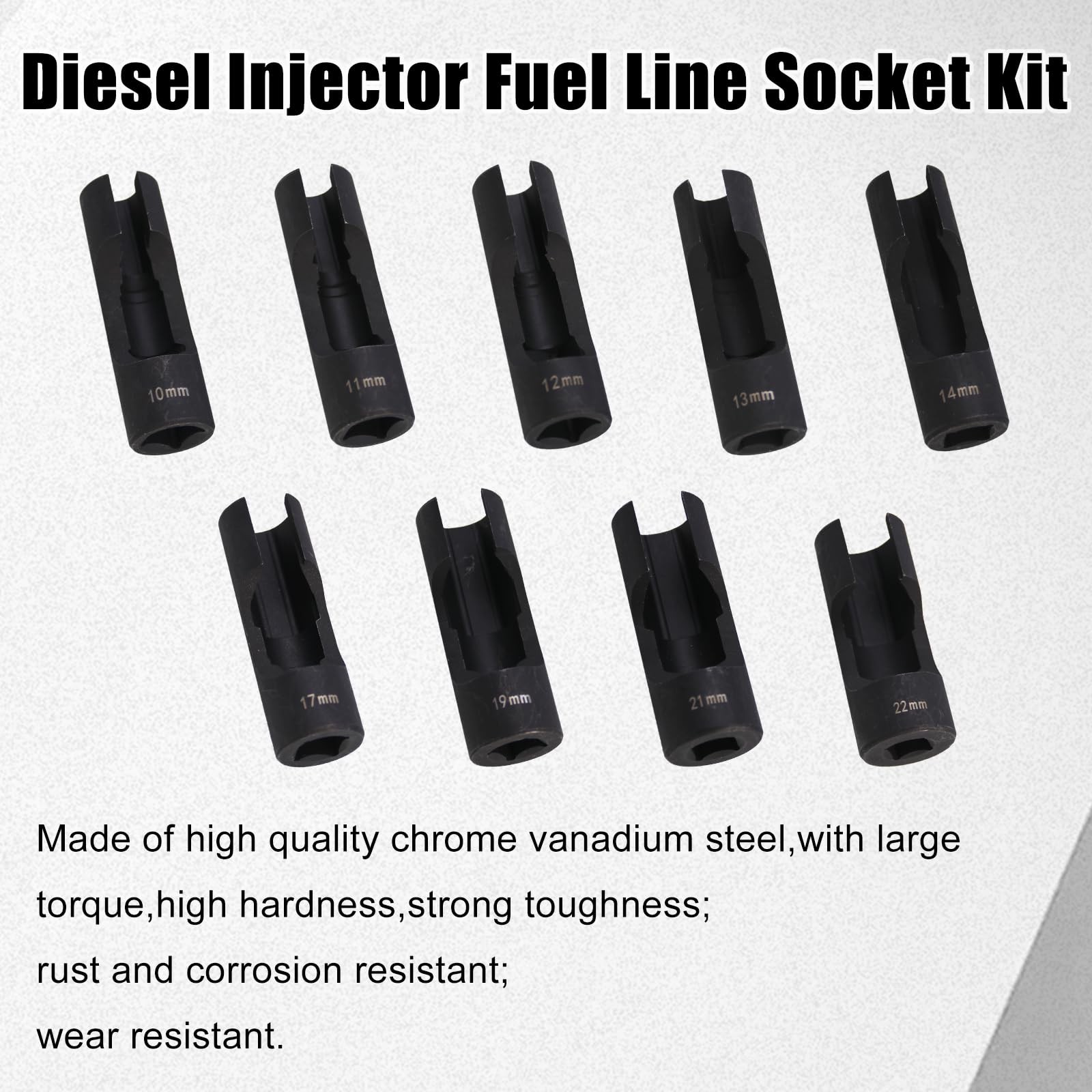 RULLINE 9pcs Flare Nut Socket Set Upgraded Steel for Automotive and Mechanica…