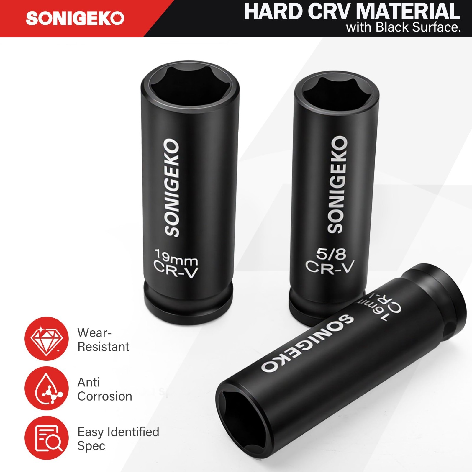 30-Piece 1/2″ Drive Impact Socket Set – Deep SAE & Metric CR-V Steel, Extensions