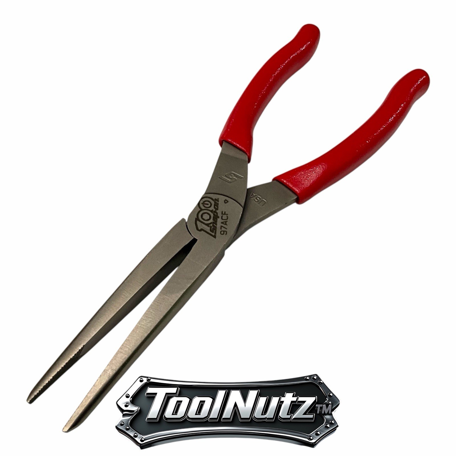 Snap-on Tools NEW 97ACF 9″in. RED Soft Grip 100th Anniversary Needle Nose Pliers