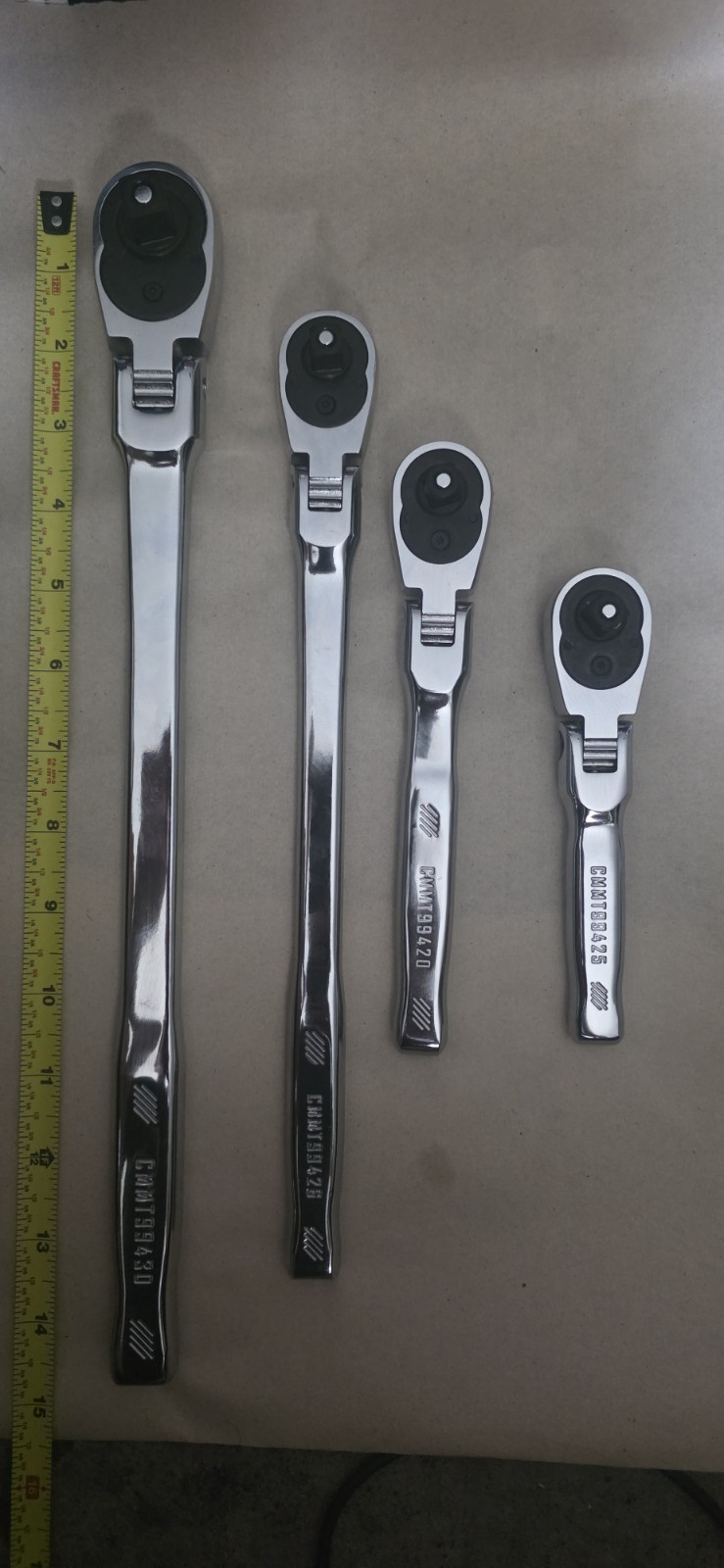 Craftsman Flex Ratchet Set Of 4 (1x) 1/2 And (3x) 3/8 Drive
