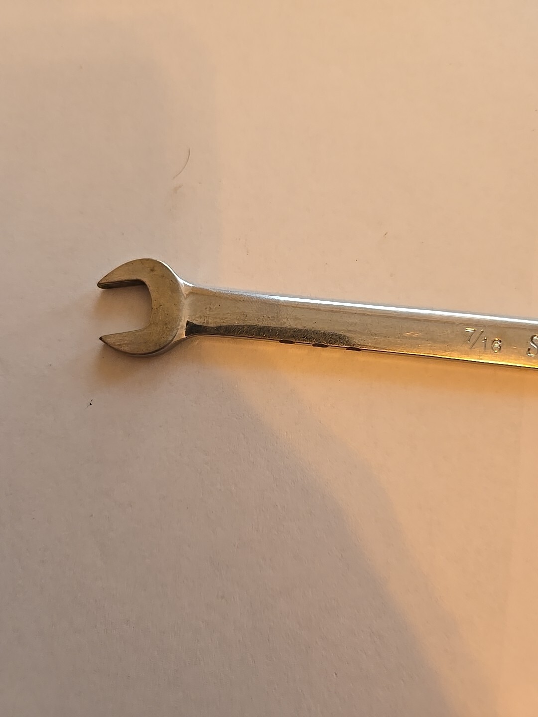 Snap On 7/16″-1/2″ Chrome Low Torque Slime Line Open End Wrench LTA1416