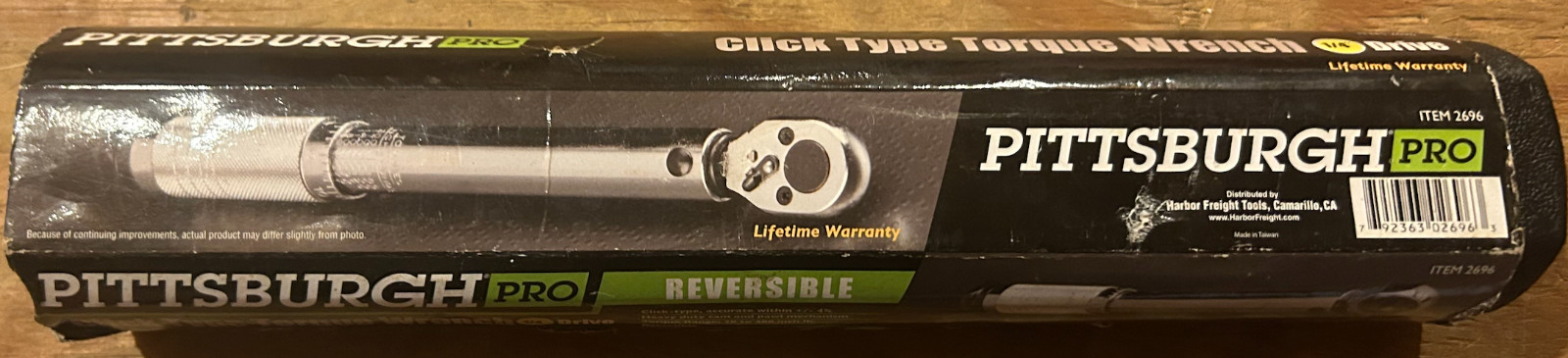 Pittsburgh Pro Click Type Torque Wrench Reversible 1/4″ Drive Item 2696 w/ Case