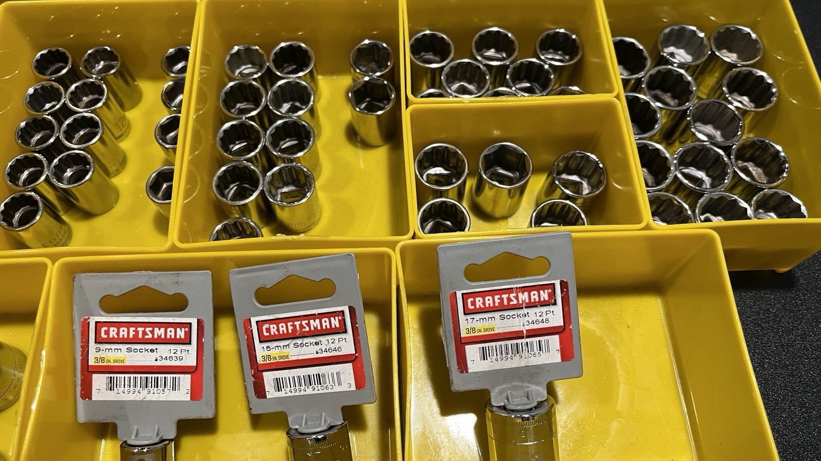 Craftsman Made in USA 296 Socket Lot – 3/8 Drive Metric SAE Cleaned Resale Ready