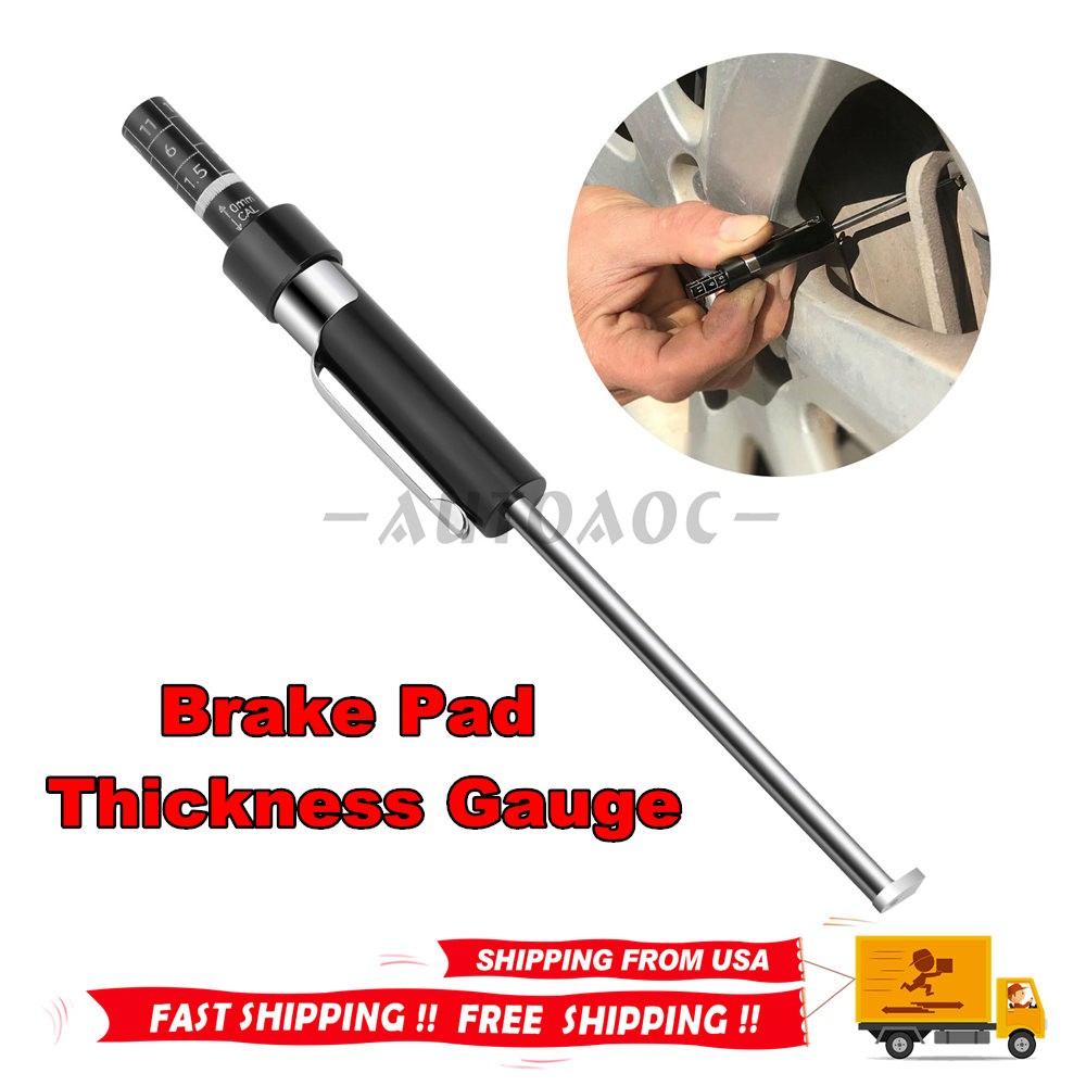 Scale Car Detection Pen Brake Pad Thickness Gauge Measure Tool w/ Base Plate 6mm