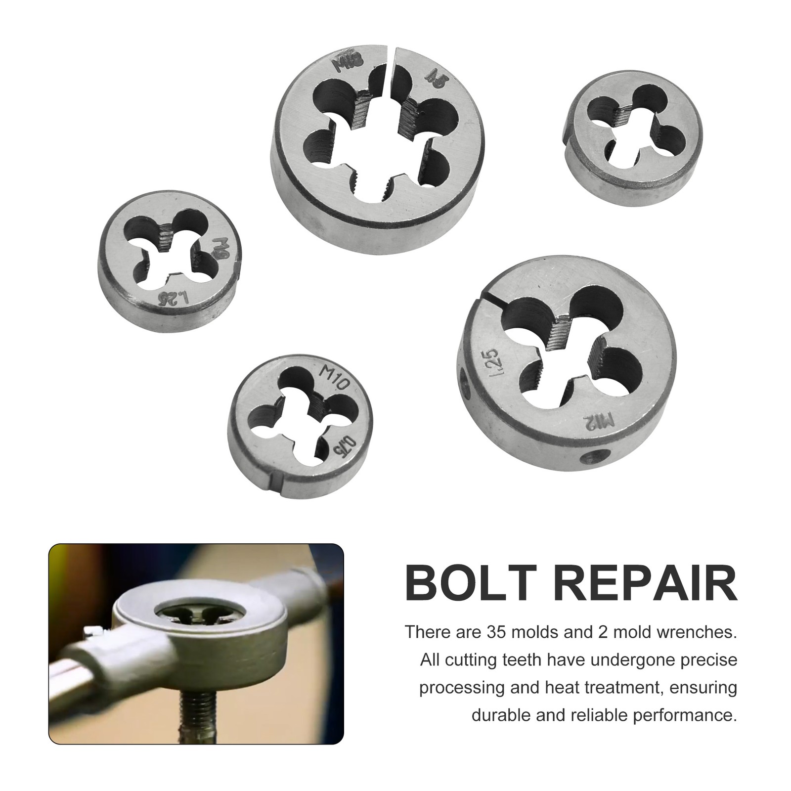 Metric 110pc Combination Tap and Die Screw Extractor Remove Set Alloy Steel Set
