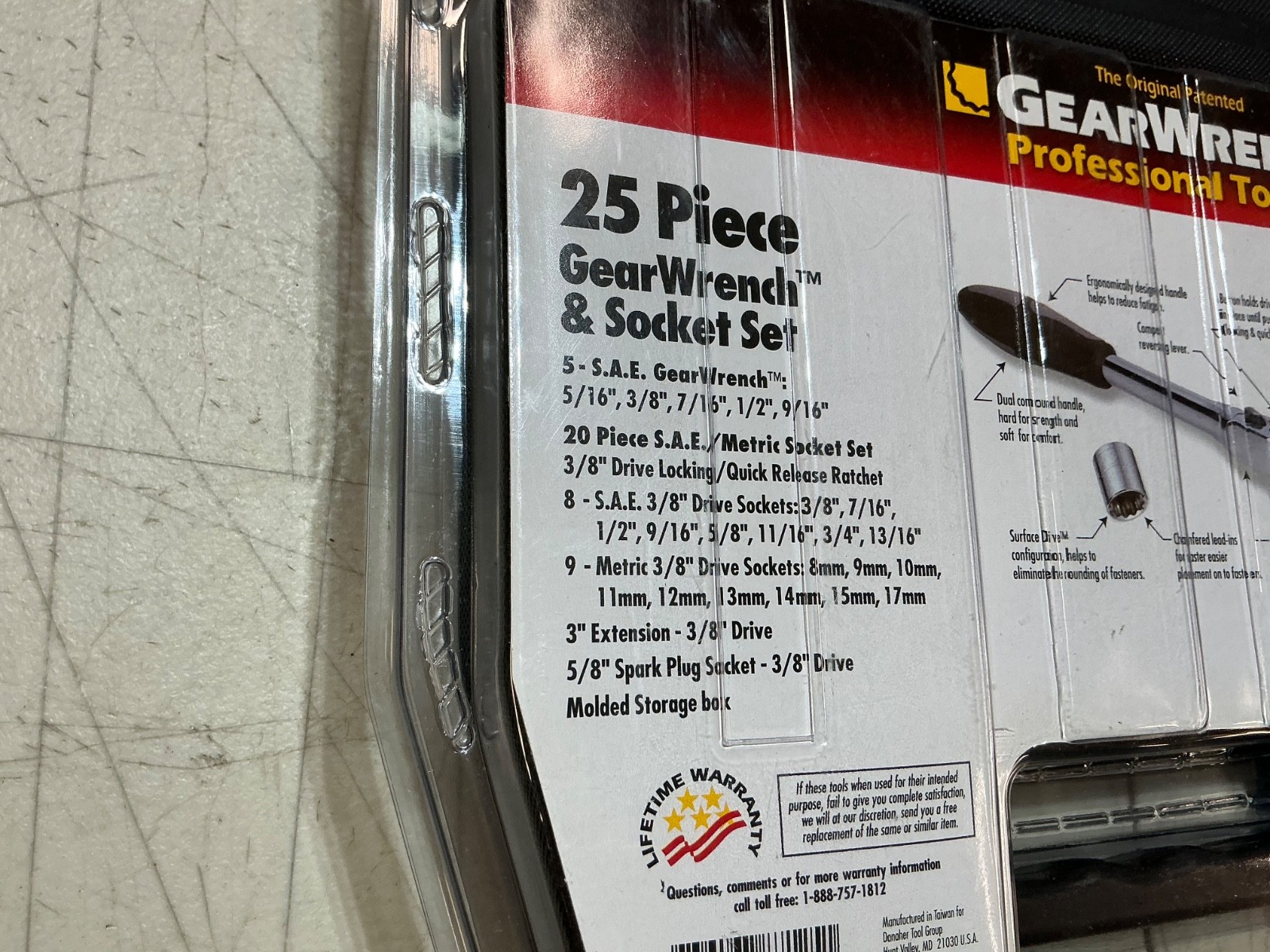NOS GEARWRENCH Professional SAE METRIC Set 25 pc Gearwrench Set 87125 New