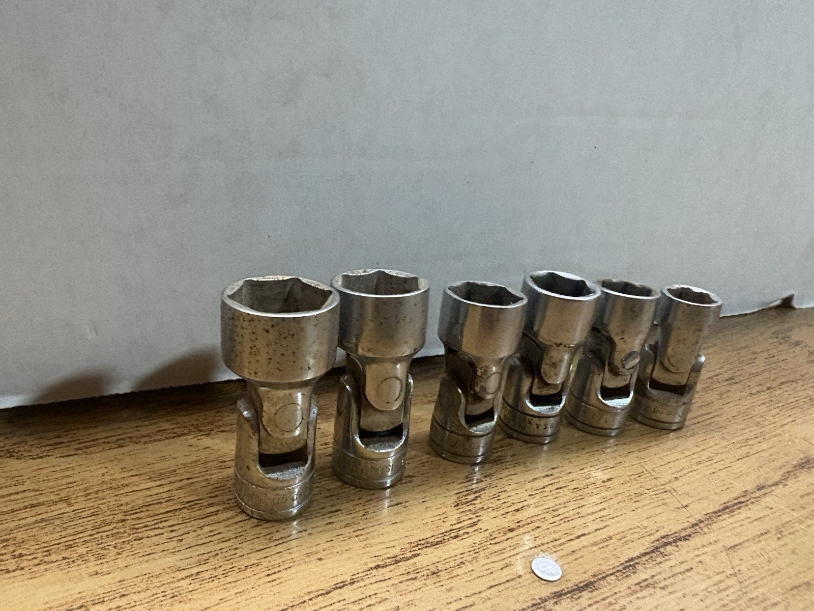 snap on socket set 1/2 Lot Of 6 Swivel Sockets Snap On SAE Used See Pictures