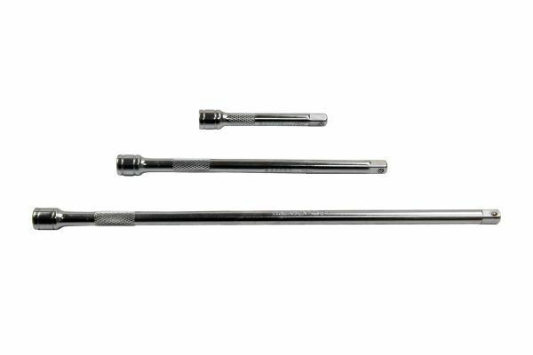 US PRO Tools 3pc 1/4″ Dr Socket Extension Bar Set 75mm 150mm 250mm Long 3261