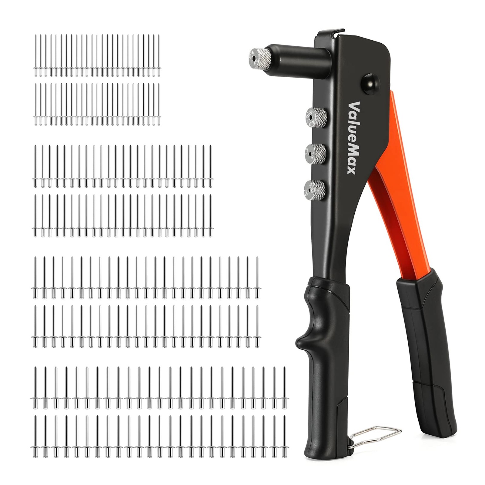 ValueMax 4-in-1 Hand Riveter/Rivet Gun, Pop Rivet Tool Kit with 200 Rivets -…
