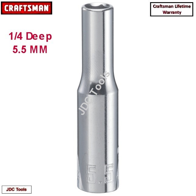 New Craftsman 4.5MM & 5.5MM Metric 6 Point 1/4″ Drive 2pc Deep Socket Set CMMT