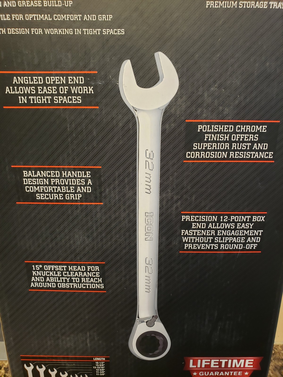 ICON WRRM-6 Metric Professional Large Reversible Ratcheting Wrench Set 57992