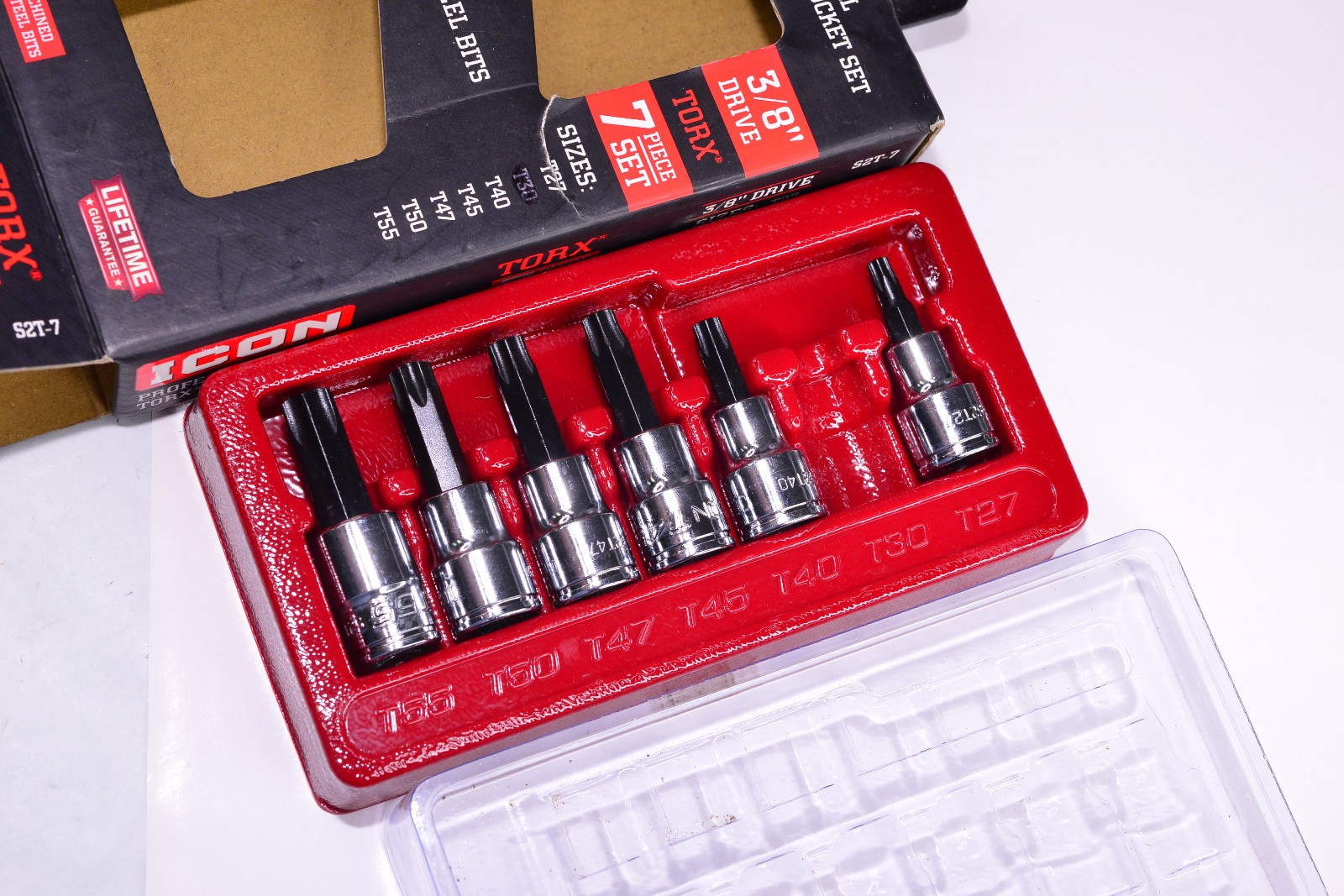 Icon Professional Torx Bit Socket Set 3/8″ drive 6 Piece Set S2T-7 (MISSING T30