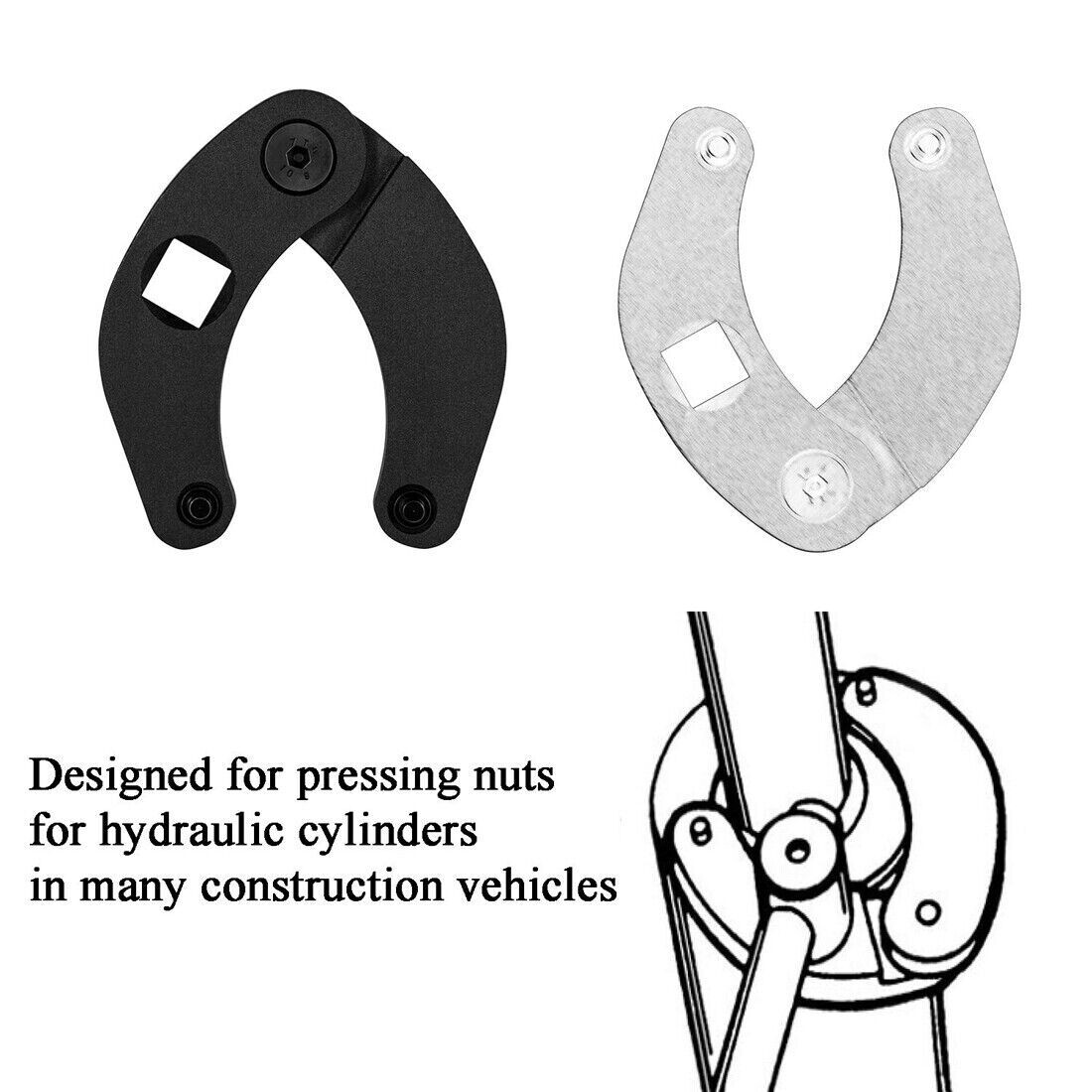 1266 Adjustable Gland Nut Wrench Spanner Fit 2″ – 6″ Pin for Hydraulic Cylinders