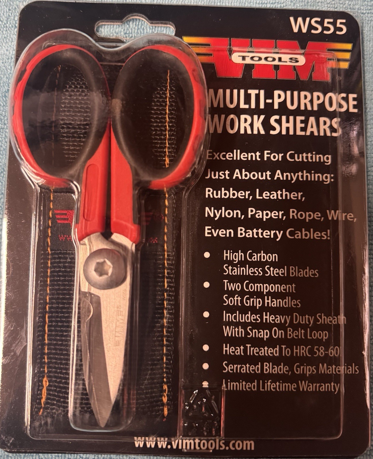 Vim Tools WS55 – Multi-Purpose Work Shears with Snap On belt Loop