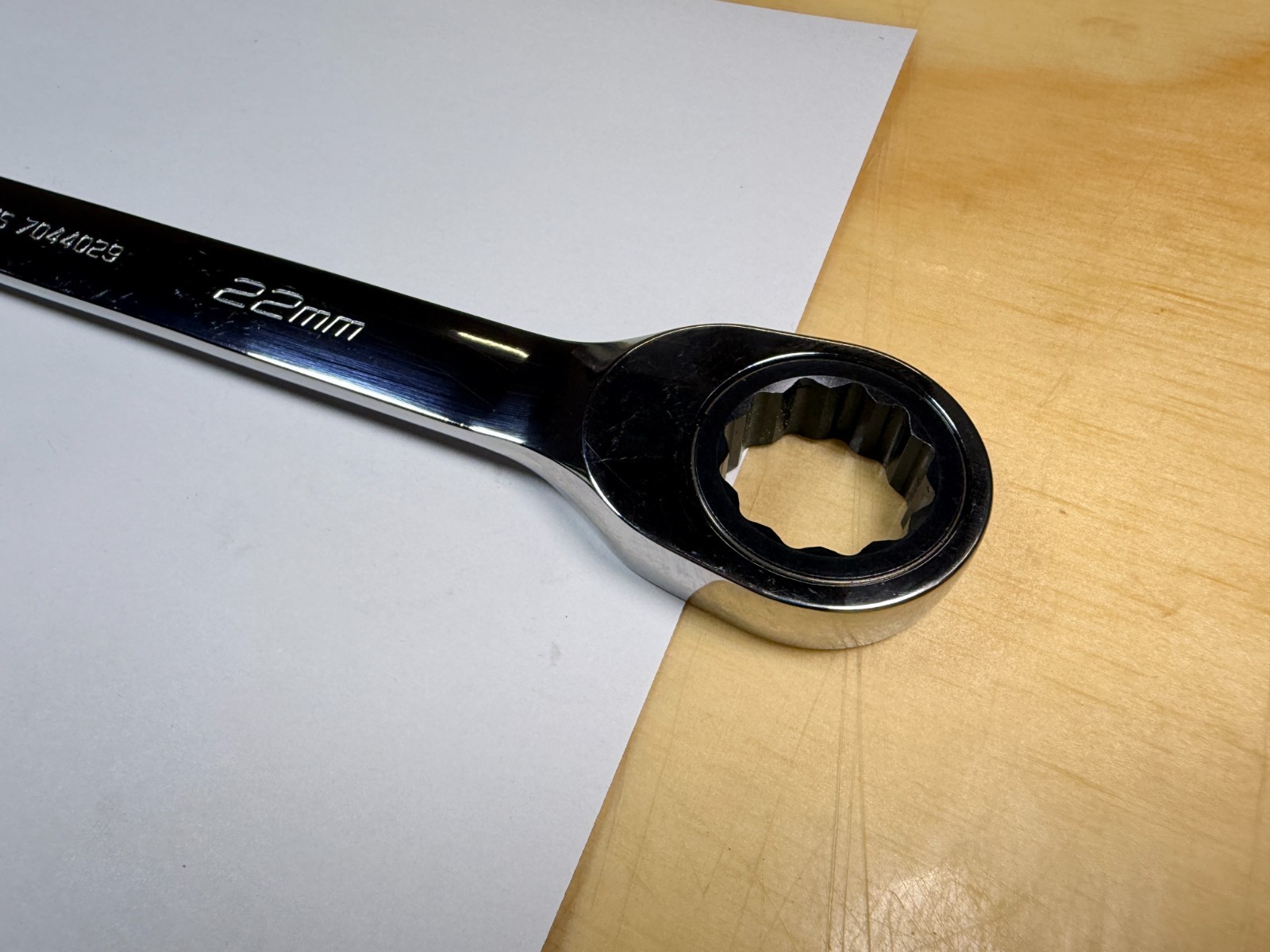 Snap-on Tools NEW 22mm Metric 0° Non-Reversing Ratcheting Combo Wrench OXRM22A