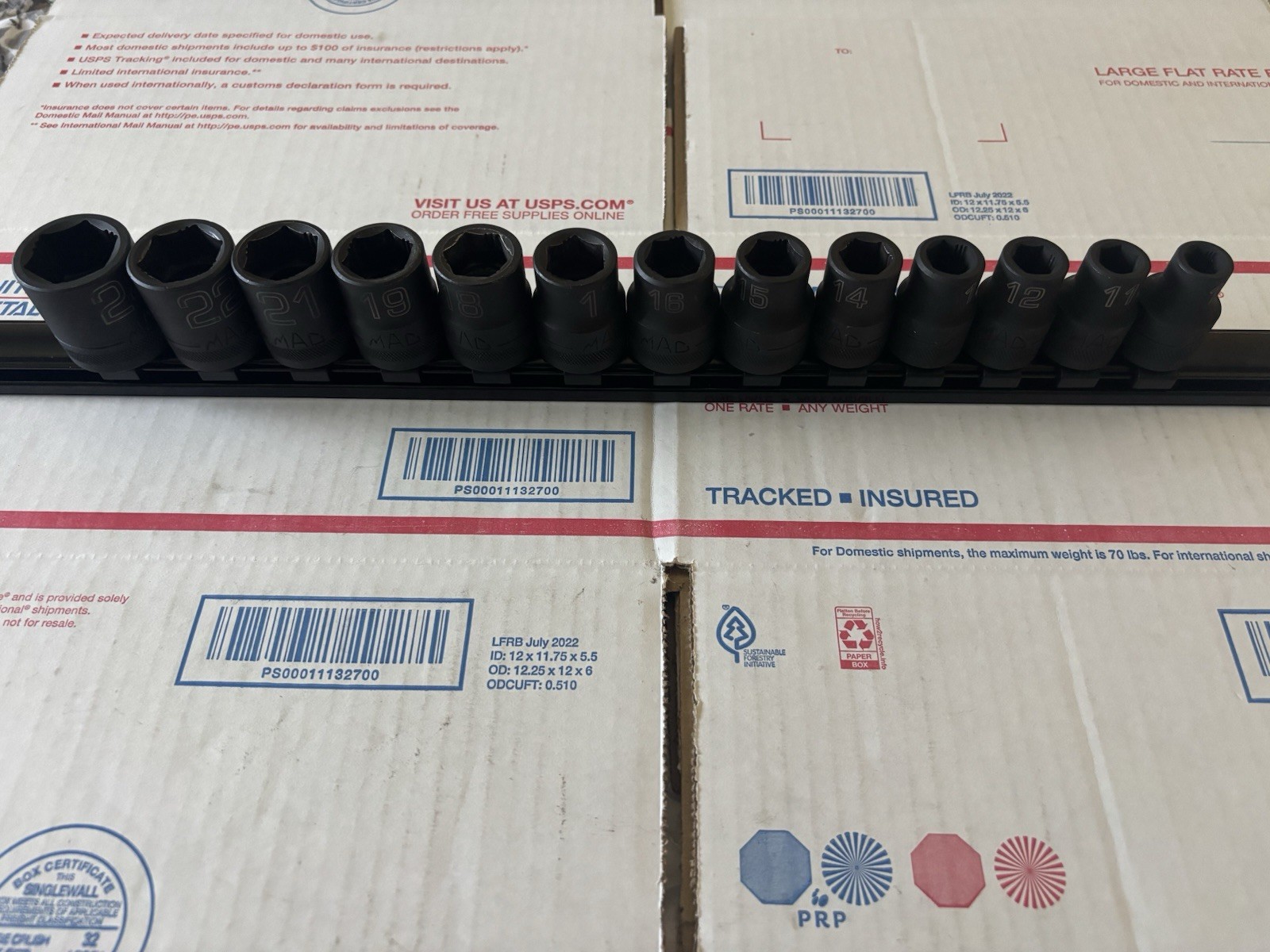 MACTools SVPM136TR 1/2″ 13pc Metric Shallow 6pt Imp. Socket Set 10-19-21-22 24mm