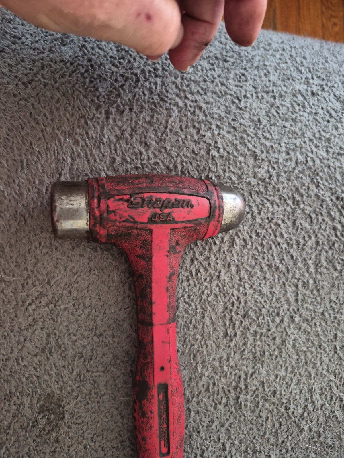 HBBD16 16oz Snap-On Dead Blow Ball Peen Hammer Red