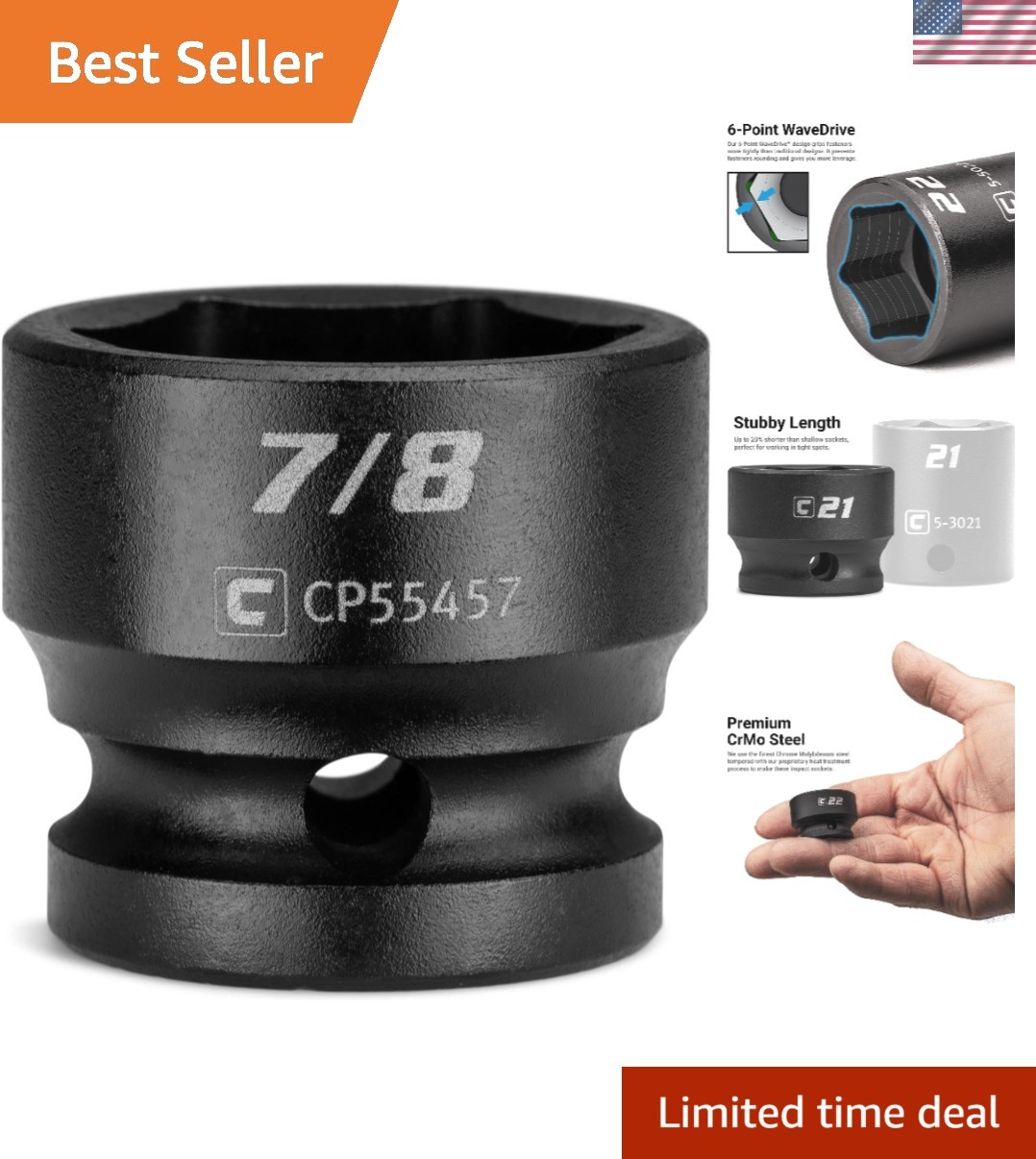 1/2 in. Drive Stubby Impact Socket 7/8 in. | Chrome Molybdenum Steel