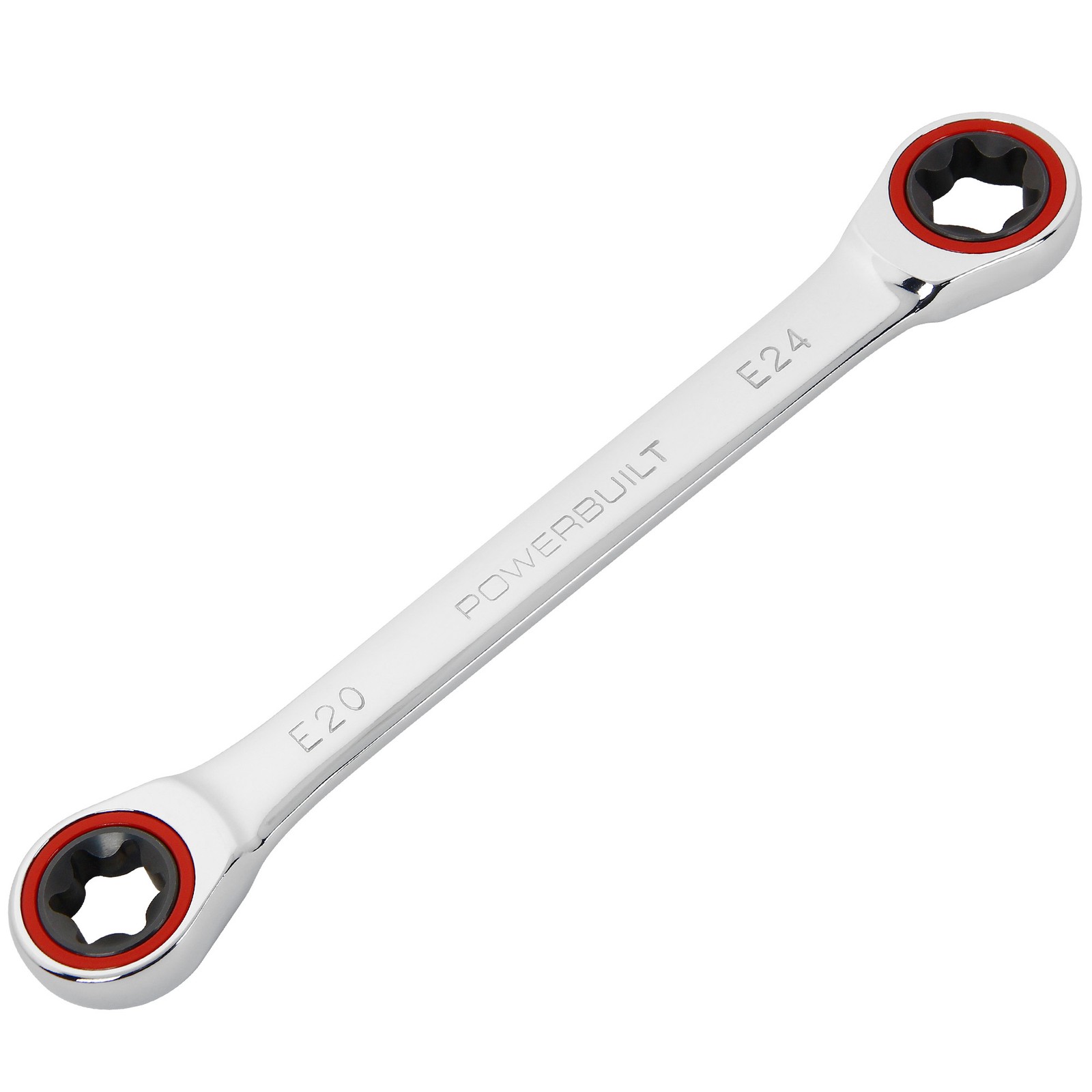 Powerbuilt Ratcheting Double Box-End E-Star Wrench – E20/E24 – 641762