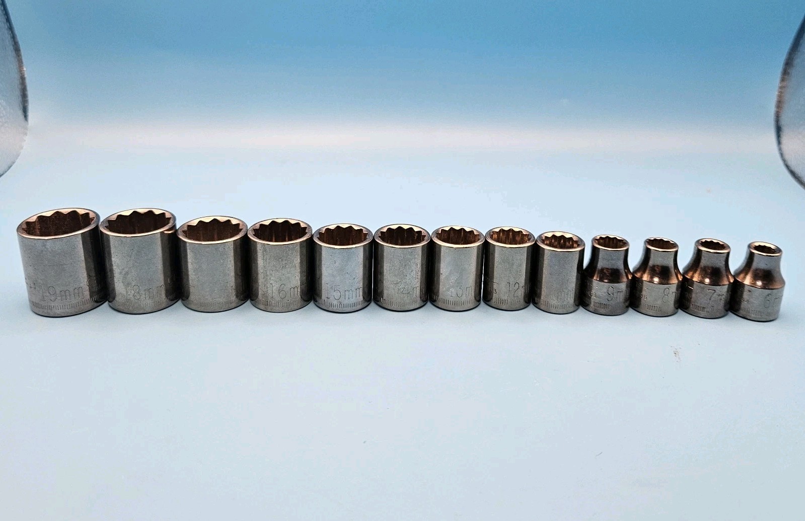Craftsman Tools 13pc 3/8″ Drive Metric Shallow Sockets 6mm-19mm 12pt USA G & G1