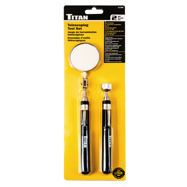 Titan 11188 2pc Telescoping Tool Set w/ 5lb magnet & Round Mirror