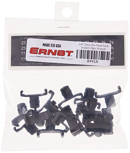 Ernst 8441 3/8 Dura-Pro Twist Lock Socket Clips – 18 pack – Black