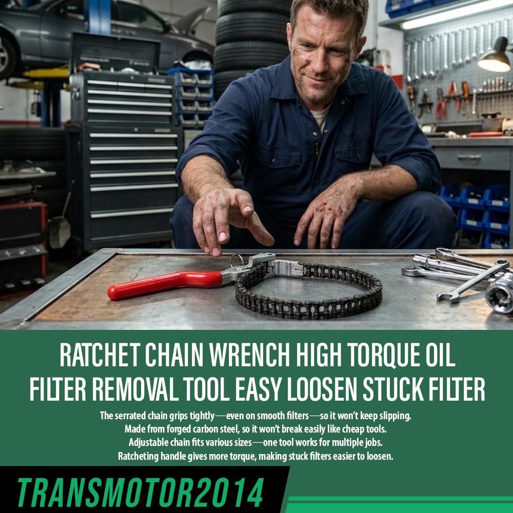 Heavy-Duty Ratcheting Chain Wrench Fittings 60-160mm Oil Filter Change Pipe