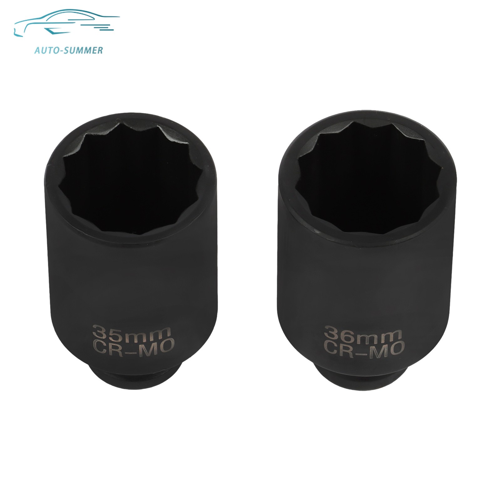 8PCS 1/2″ Deep Spindle Axle Nut Impact Socket Set 12 Point Metric Large Socket