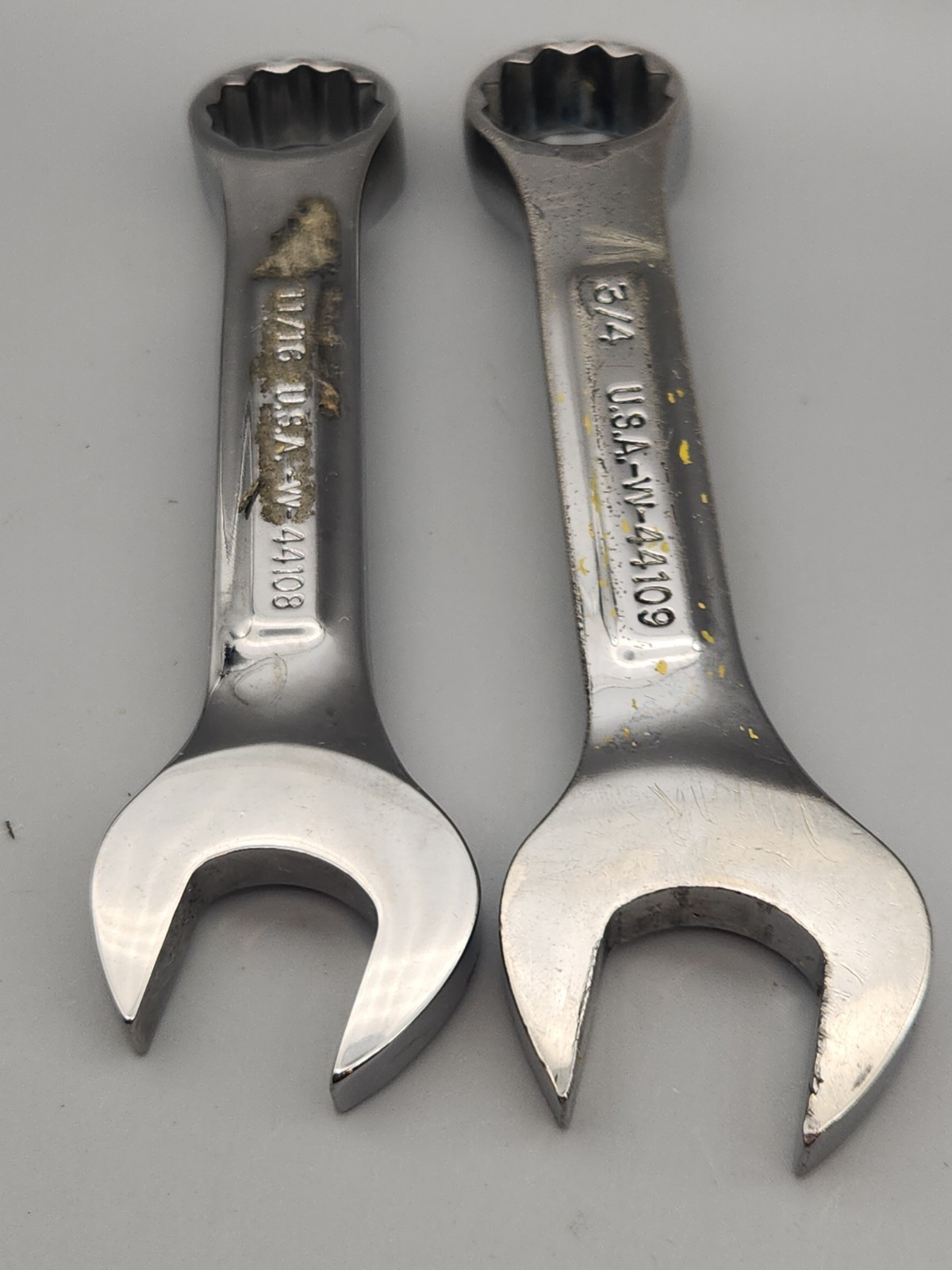 Craftsman 44108 44109 Stubby 11/16″ & 3/4″ Combination Wrench VV Series USA SAE