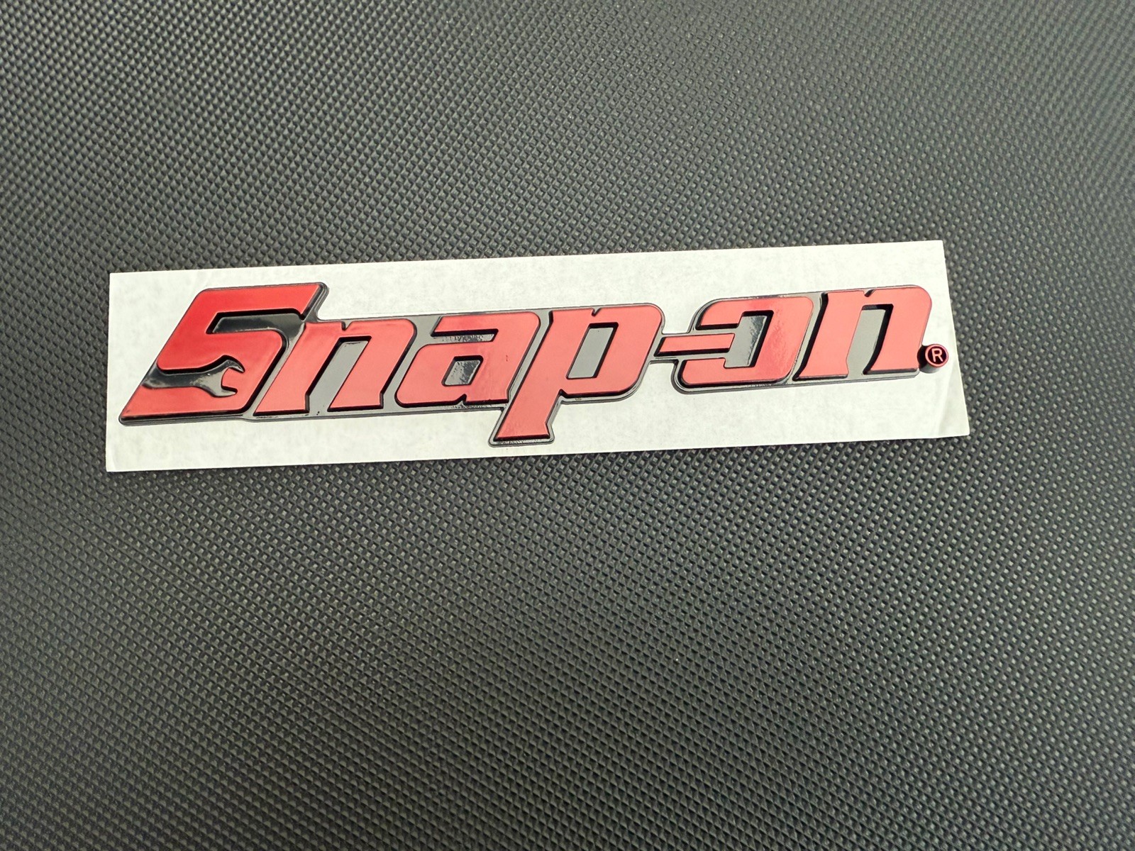 New Snap On LOGO 8” RED METAL Toolbox Roll Cab Badge Logo Emblem Sticker Decal