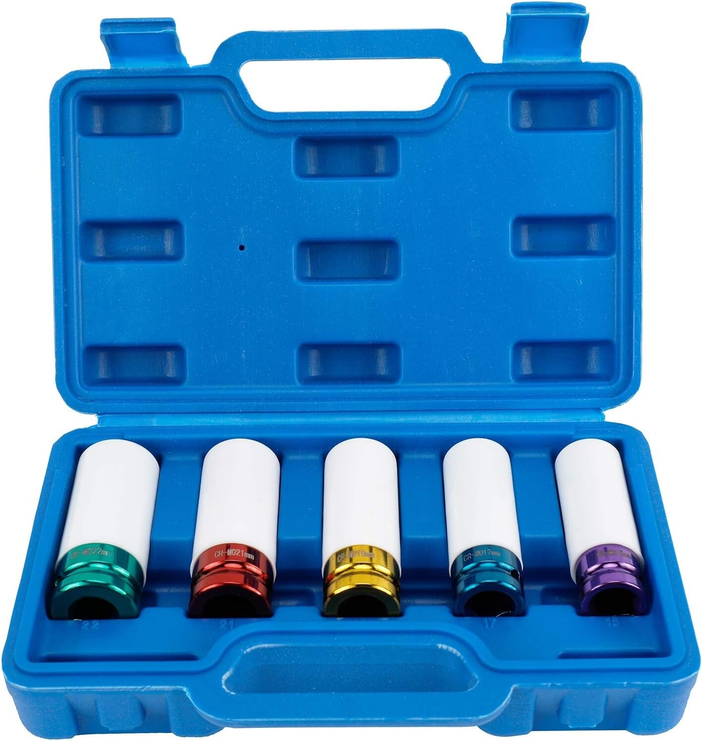 5Pcs 1/2″ Drive Thin Deep Wall Lug Nut Impact Socket Set Premium Wheel Protector