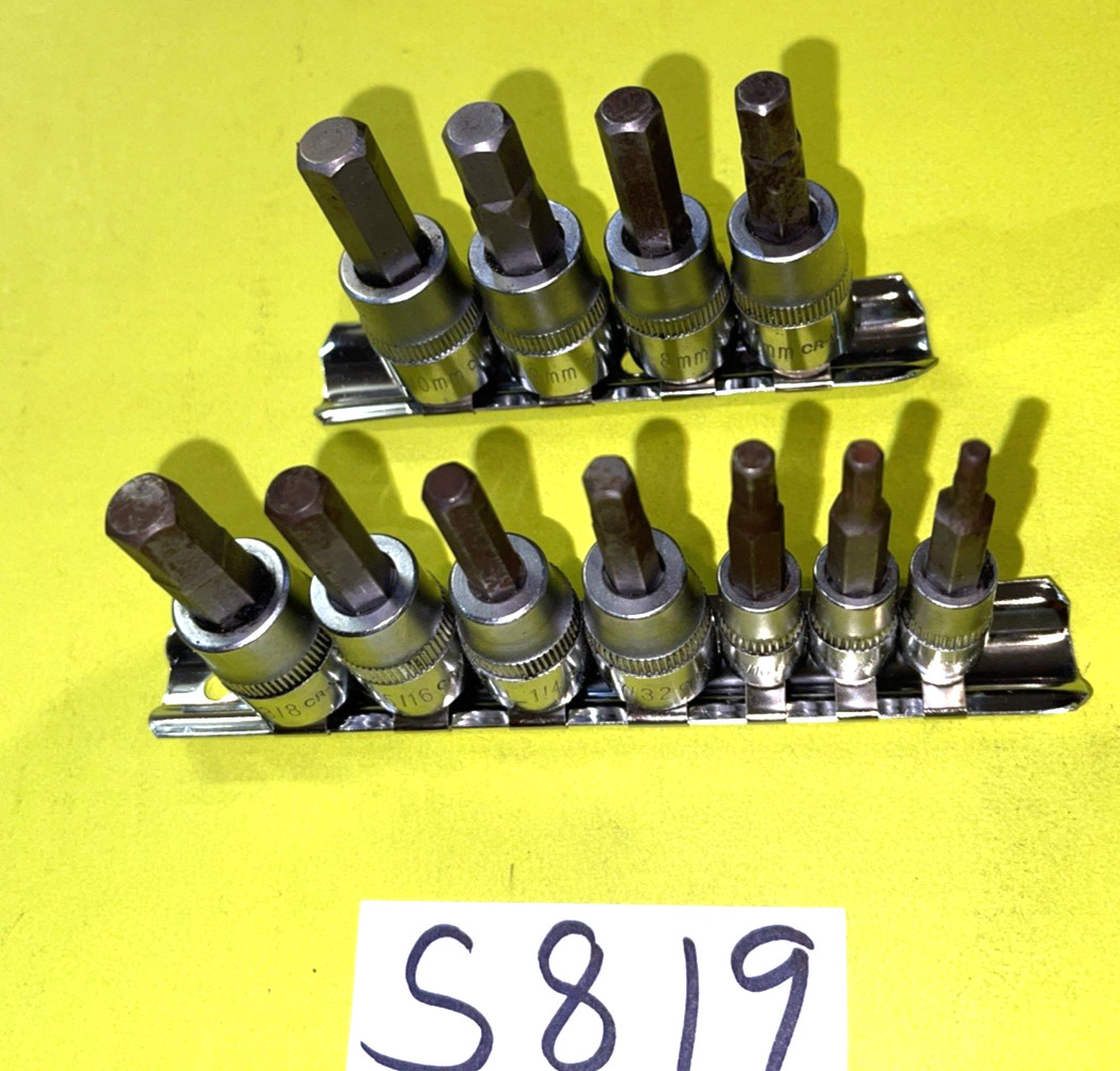 CORNWELL TOOLS 11 PIECE SAE. & METRIC MULTI DRIVE SHORT HEX SOCKET DRIVER SET