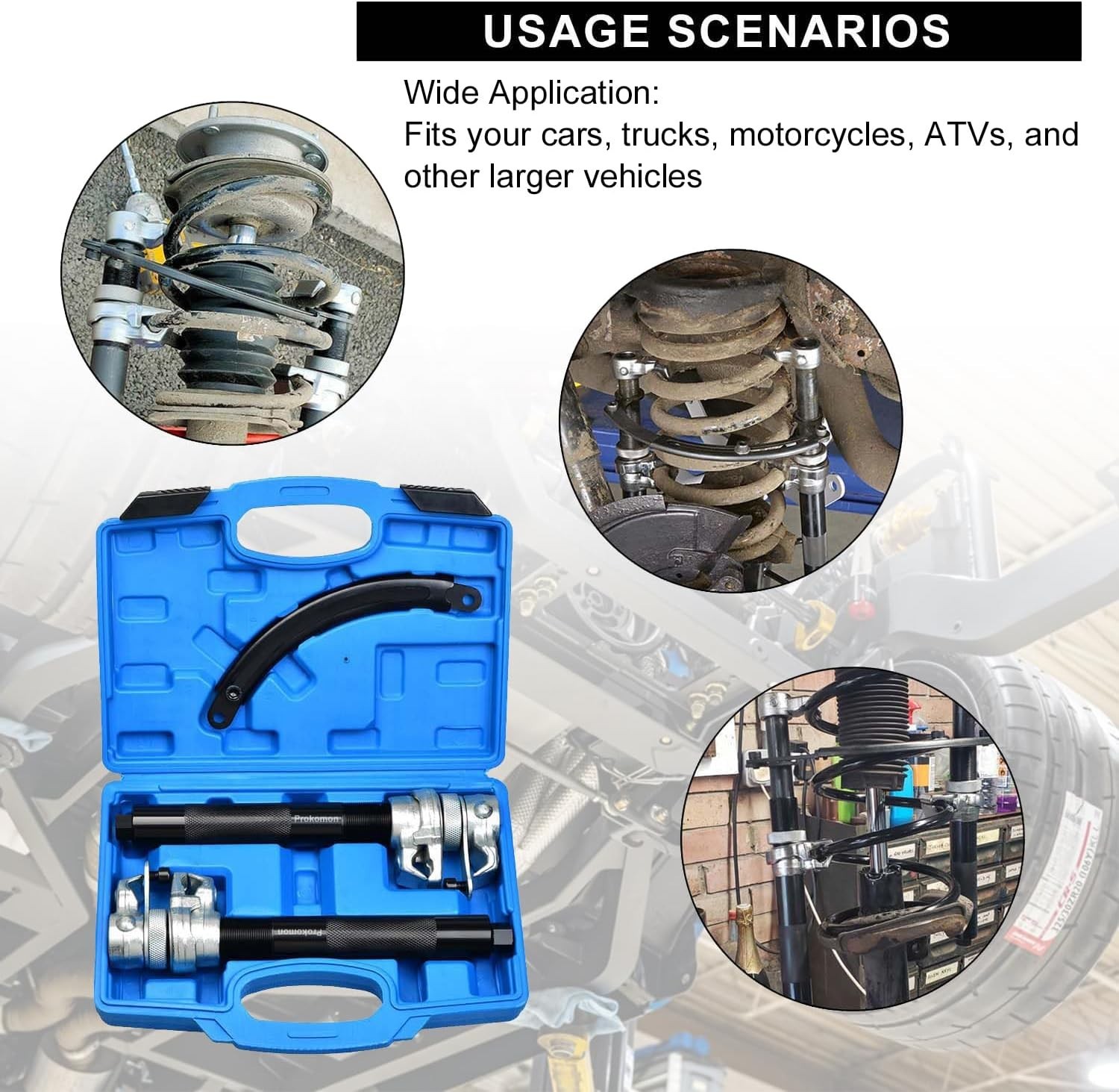 Durable Coil Spring Compressor Tool with Locking Mechanisms – 2645 lbs Capacity