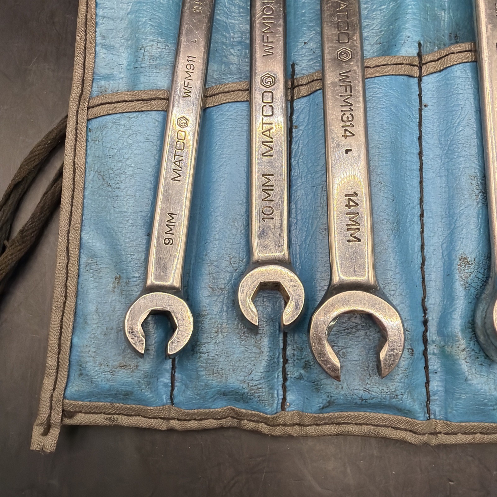 Matco Tools USA Made 6pc Metric 9mm-21mm Flare Nut Line Wrench Set in Pouch Bag