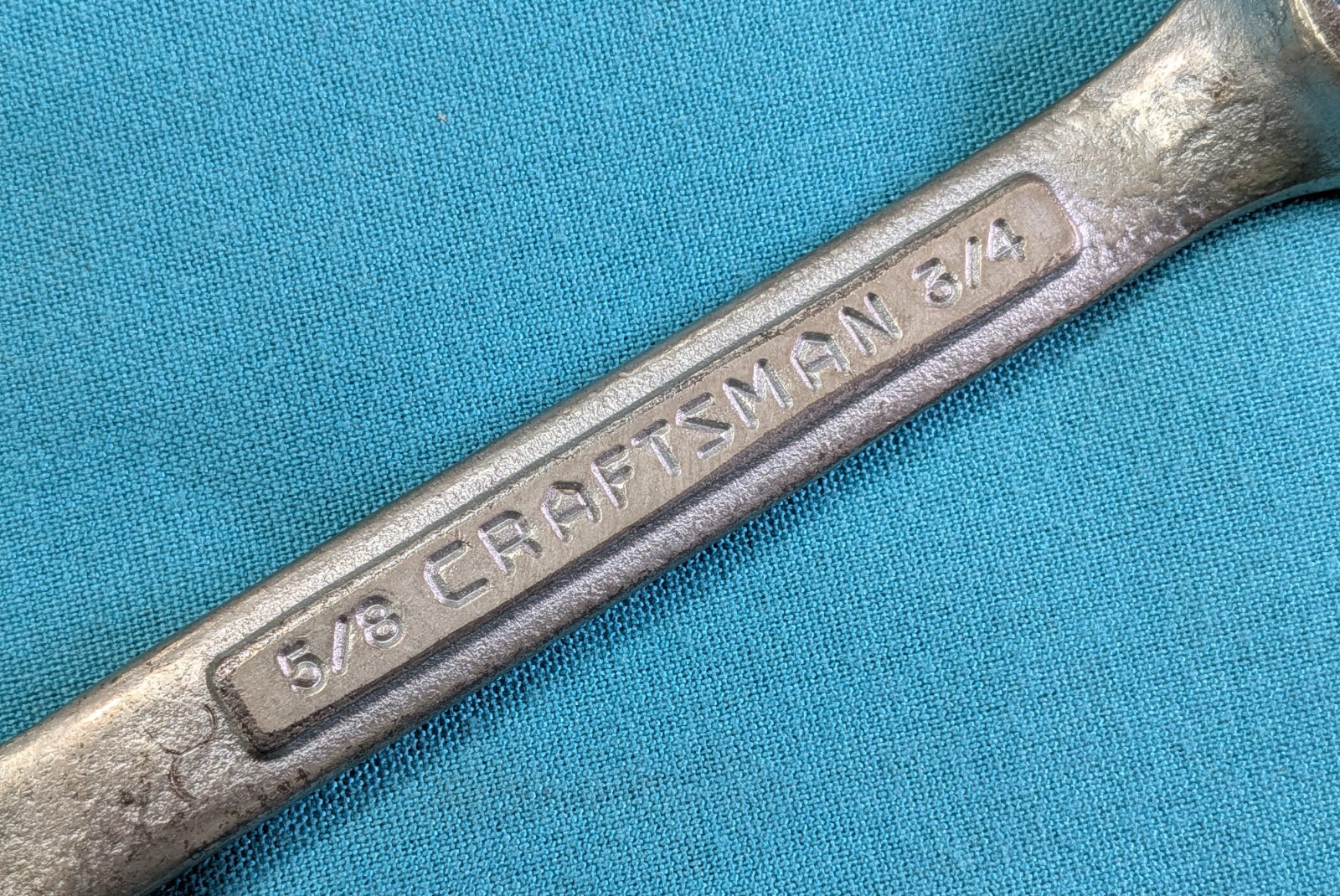 Vintage CRAFTSMAN 5/8″ X 3/4″ 12pt Stubby Box End Wrench SAE U.S.A. *V-Forge*