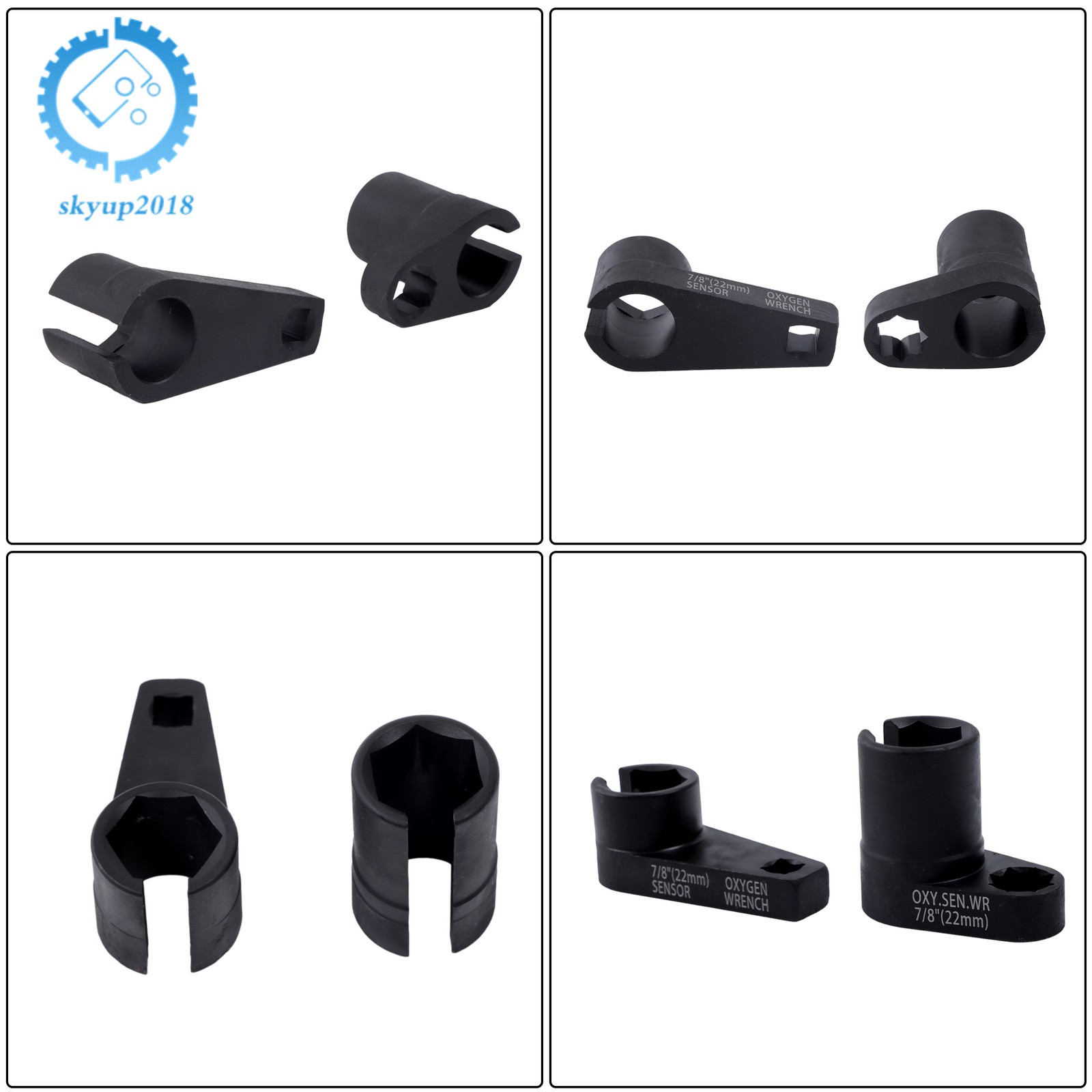 7PCS O2 Oxygen Sensor Socket Removal Tool Wrench and Thread Chaser Set
