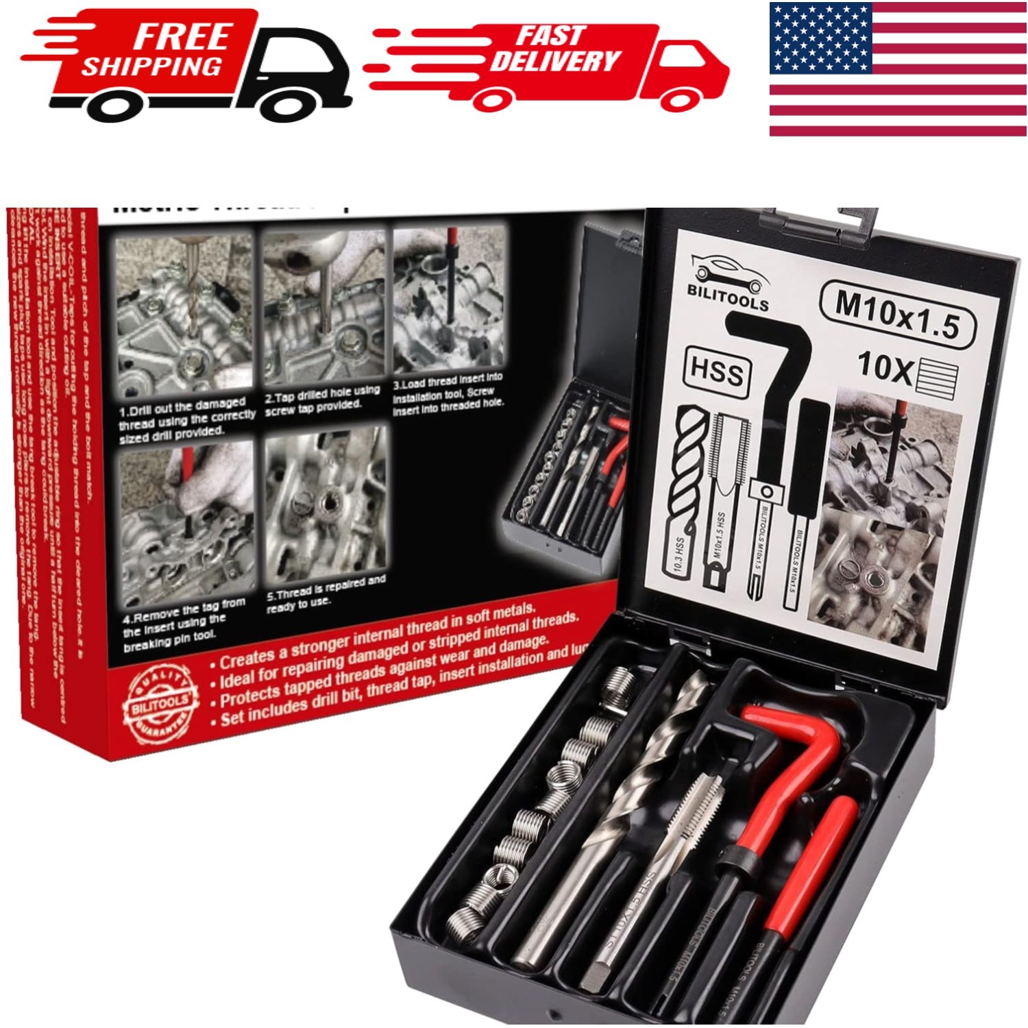 Complete M10x1.5 Thread Repair Kit – Enhance Threads and Torque Capabilities