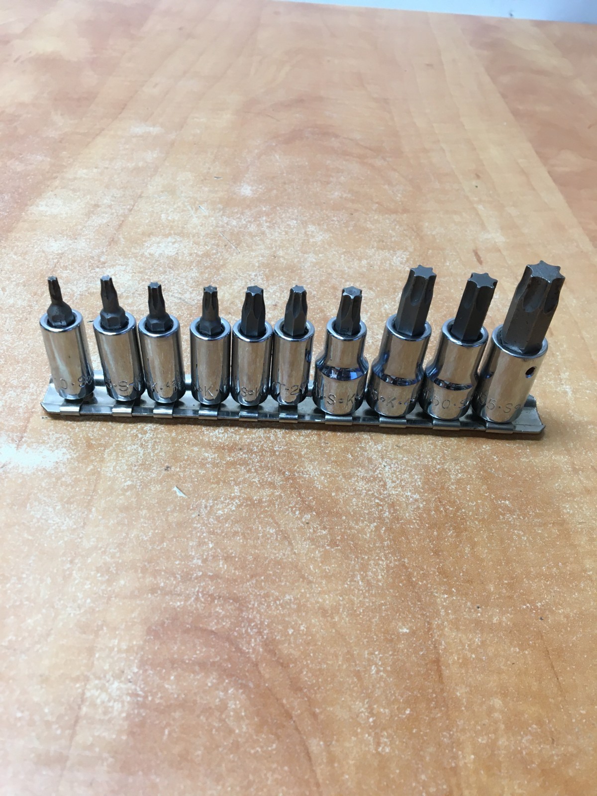 SK Torx 10 Piece Socket Set T10 to T55 1/4 3/8 drive Made In USA