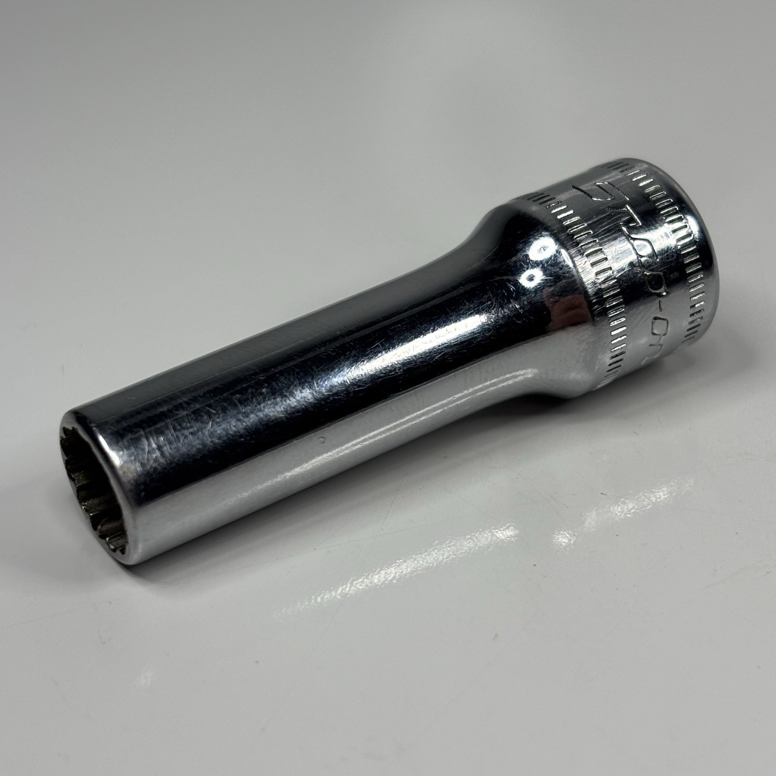 Snap On SFM9 3/8” Dr 12Pt Metric 9mm Flank Drive Deep Chrome Socket USA 1990